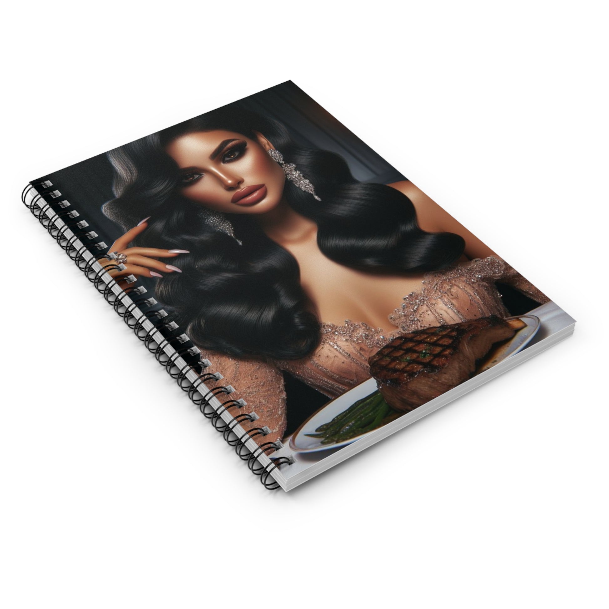 Elegant Meal Spiral Notebook Paper products Printify