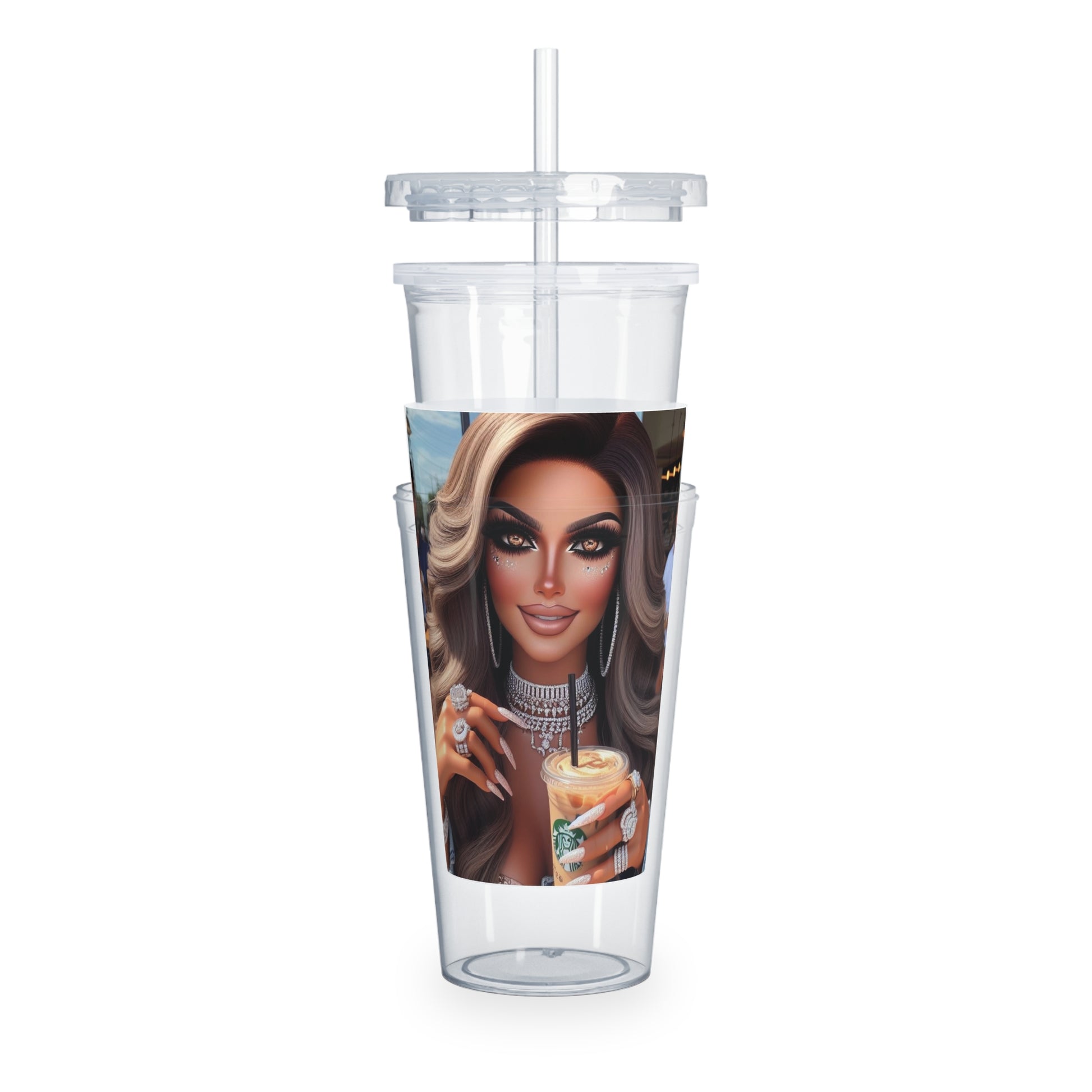 Coffee Beauty Tumbler with Straw Mug Printify