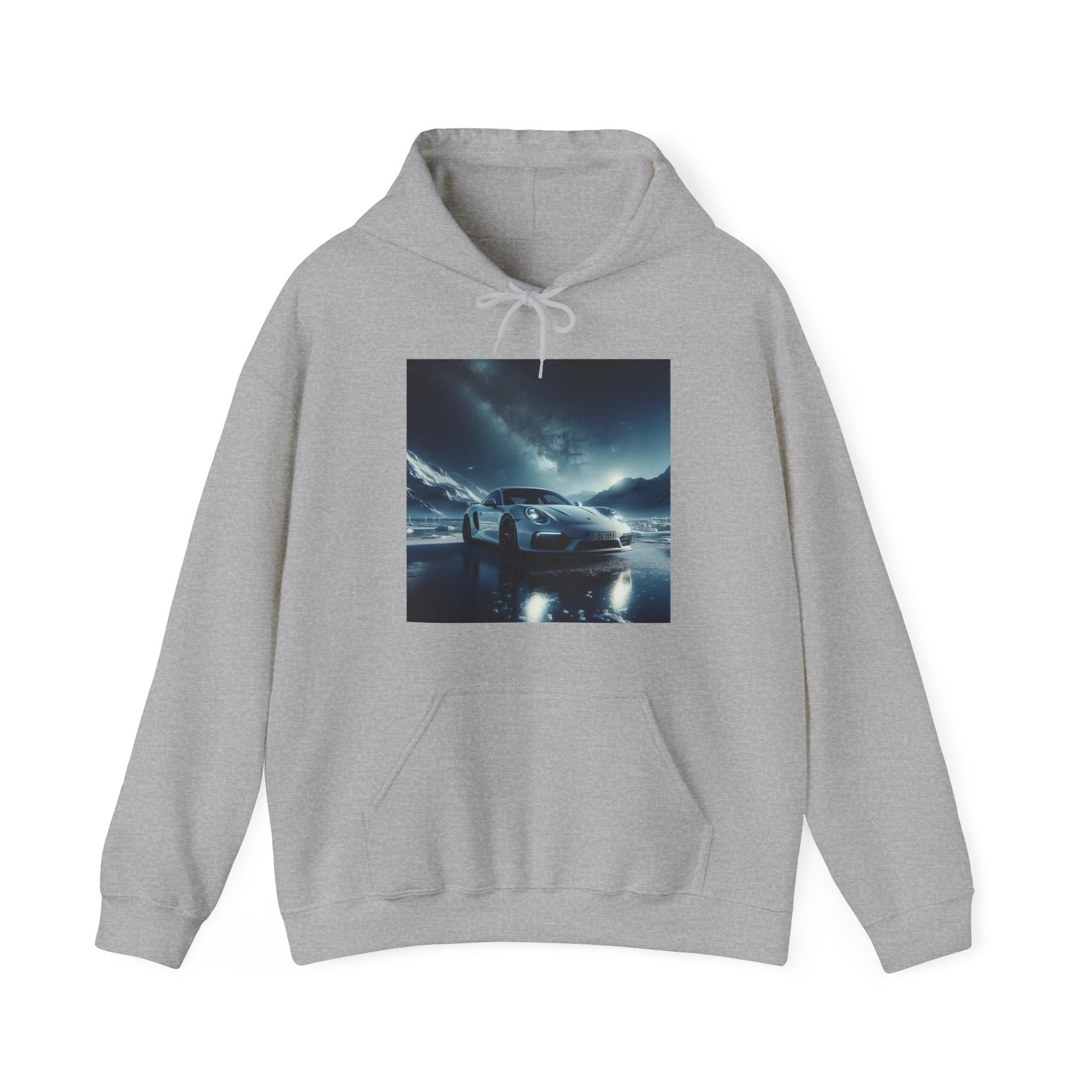White Porsche Hoodie Hoodie Printify Sport Grey S