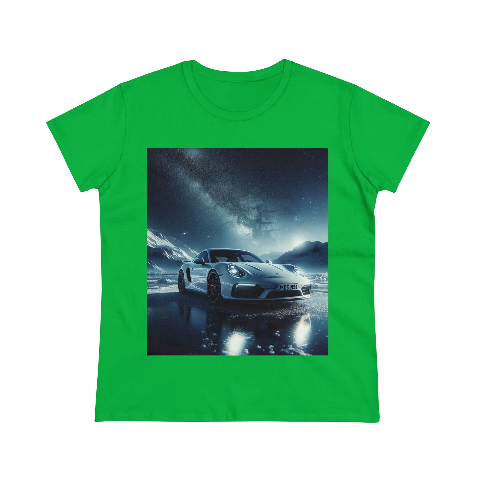 White Porsche T-Shirt T-Shirt Printify Irish Green S
