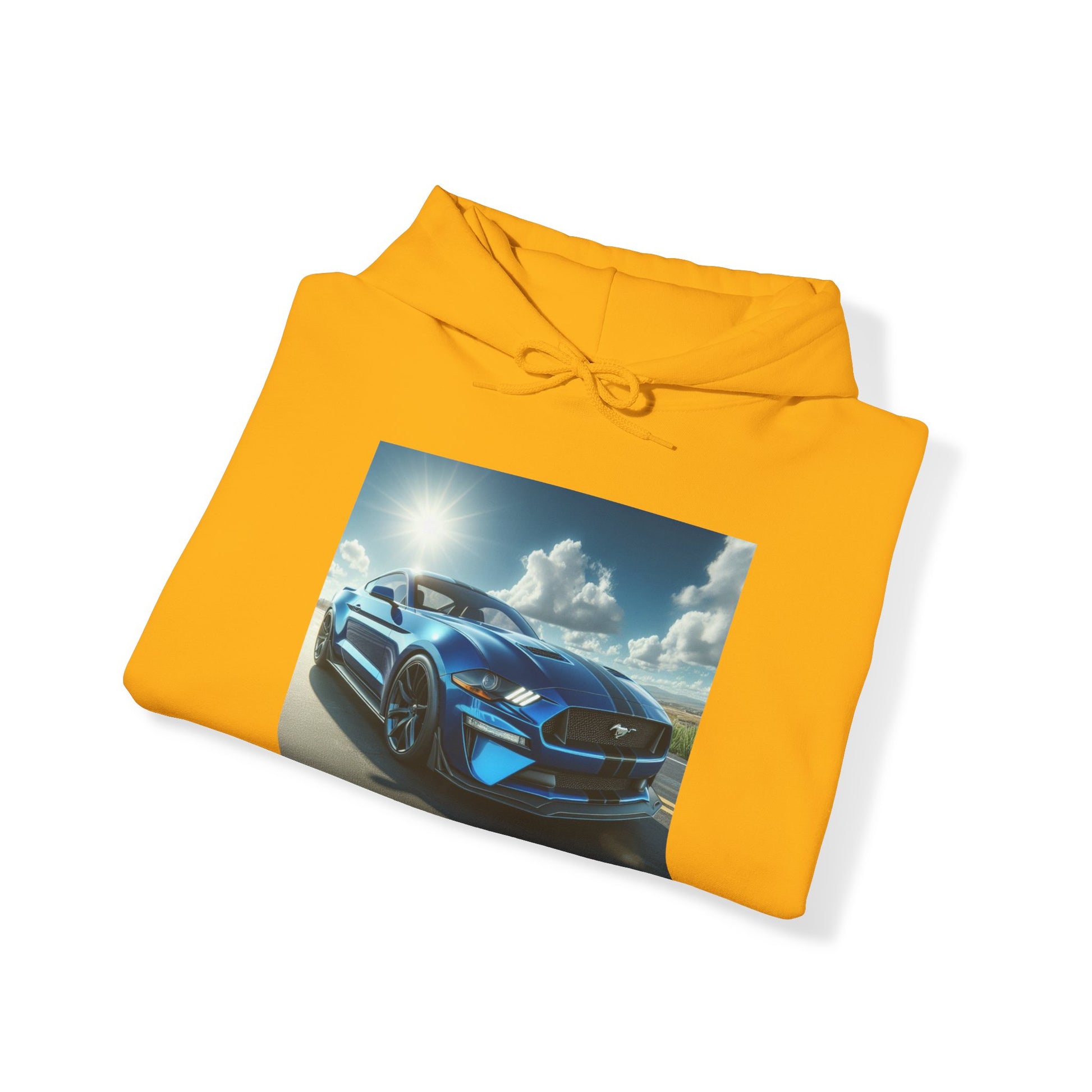 Blue Mustang Hoodie Hoodie Printify