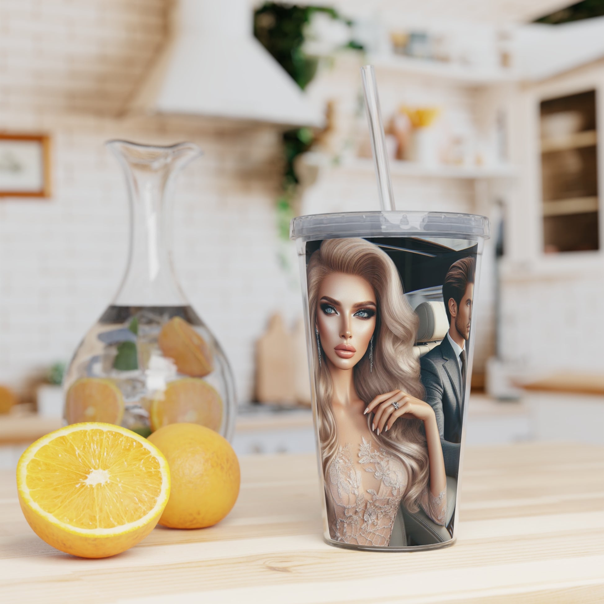 Elegant Drive Tumbler with Straw Mug Printify