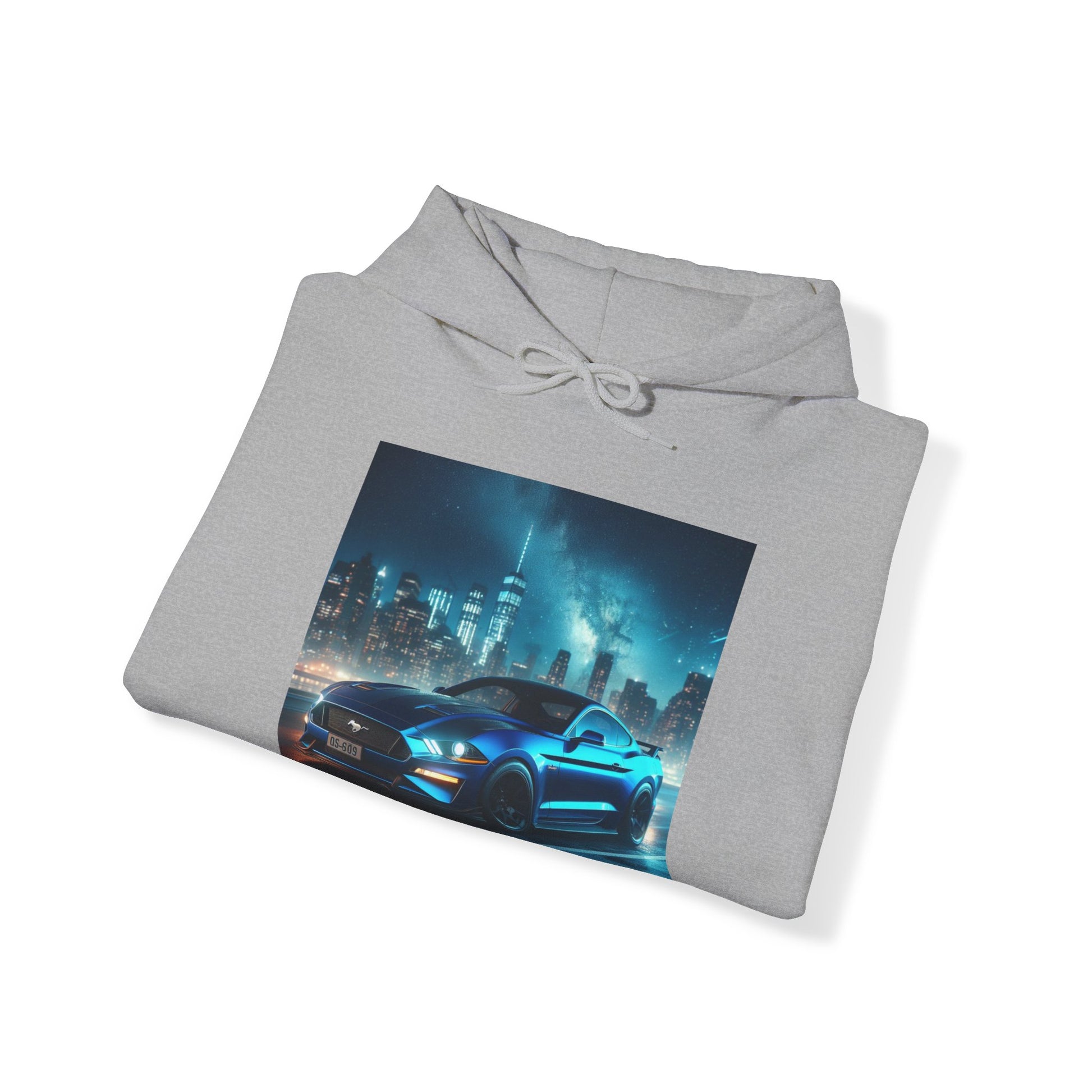 Blue Mustang Hoodie Hoodie Printify