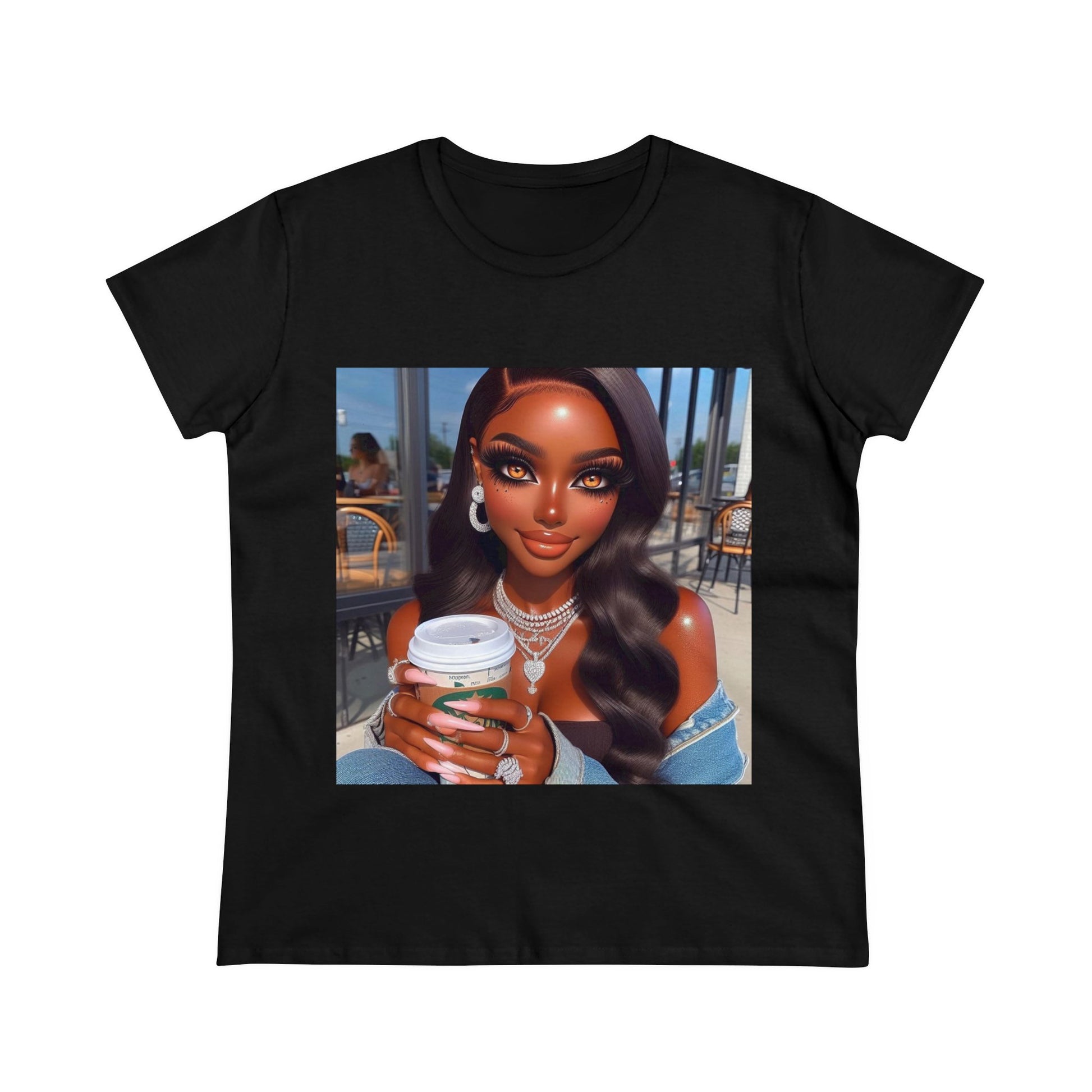 Coffee Beauty T-Shirt T-Shirt Printify Black S