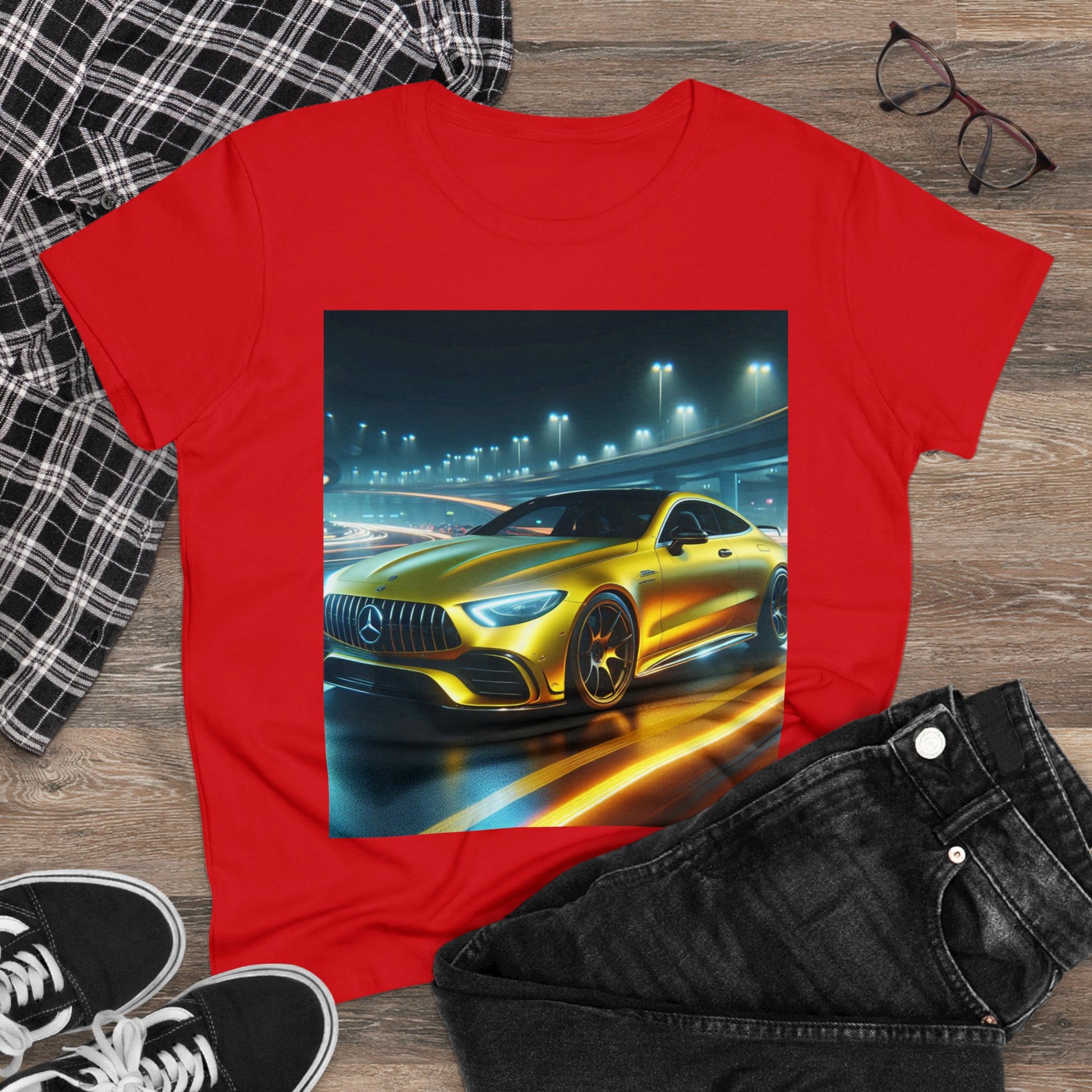 Yellow Mercedes T-Shirt T-Shirt Printify