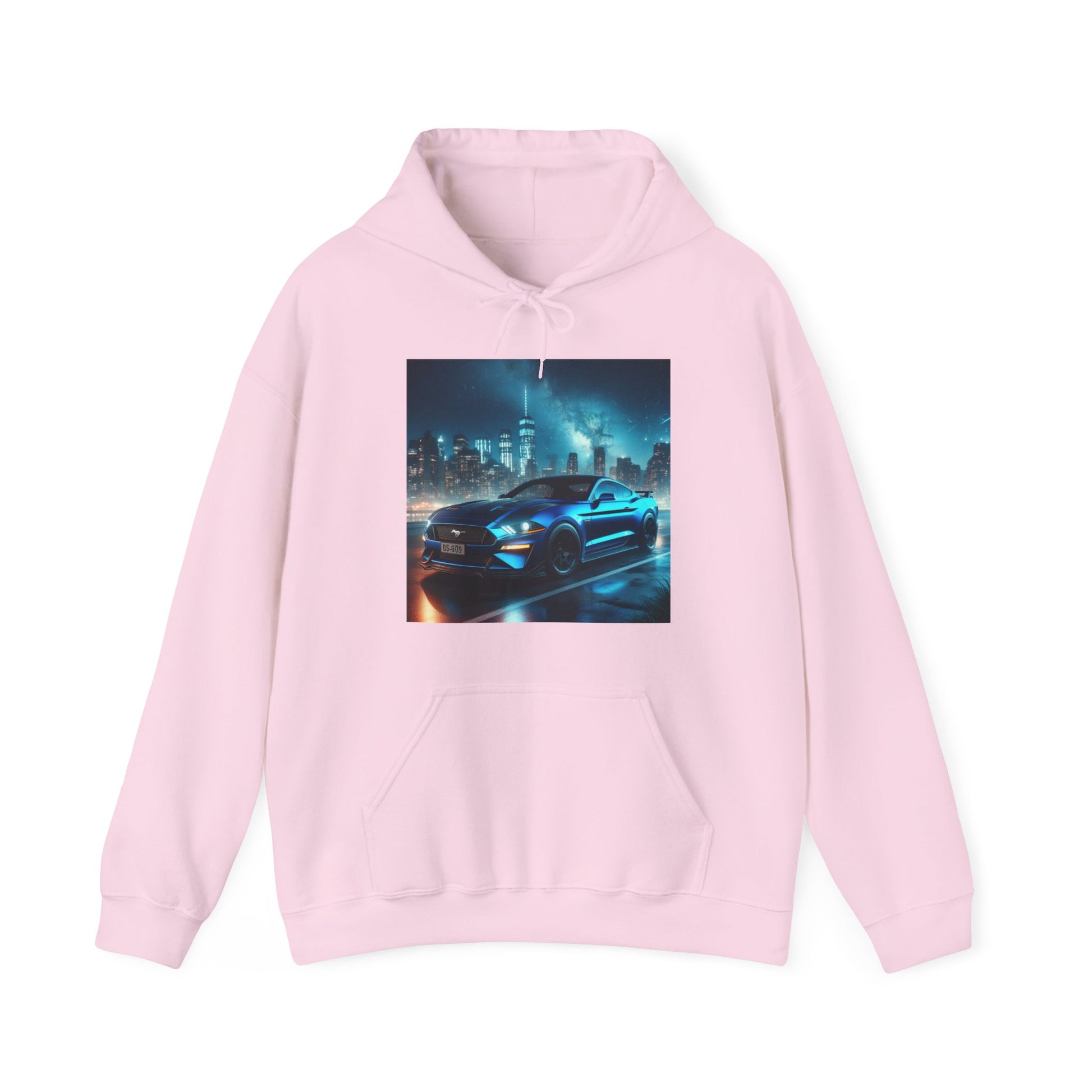 Blue Mustang Hoodie Hoodie Printify Light Pink S