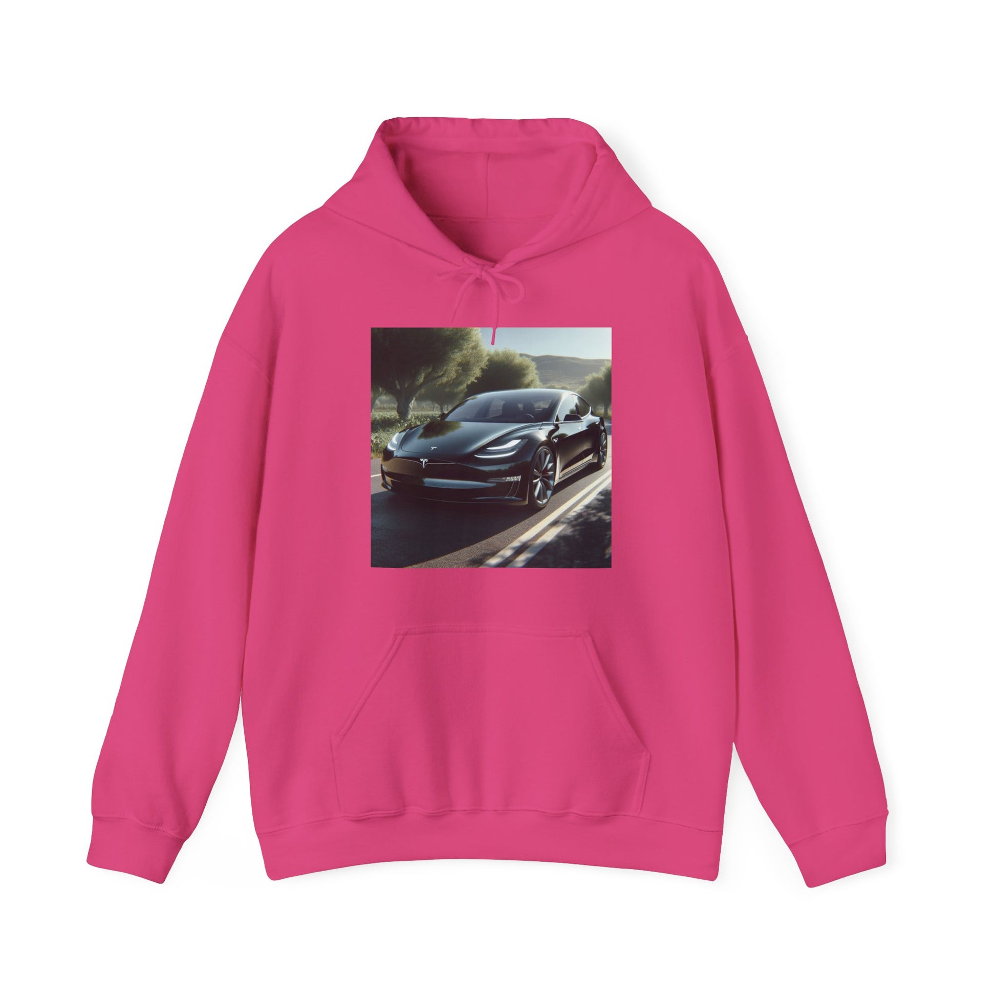 Black Tesla Hoodie Hoodie Printify Heliconia S