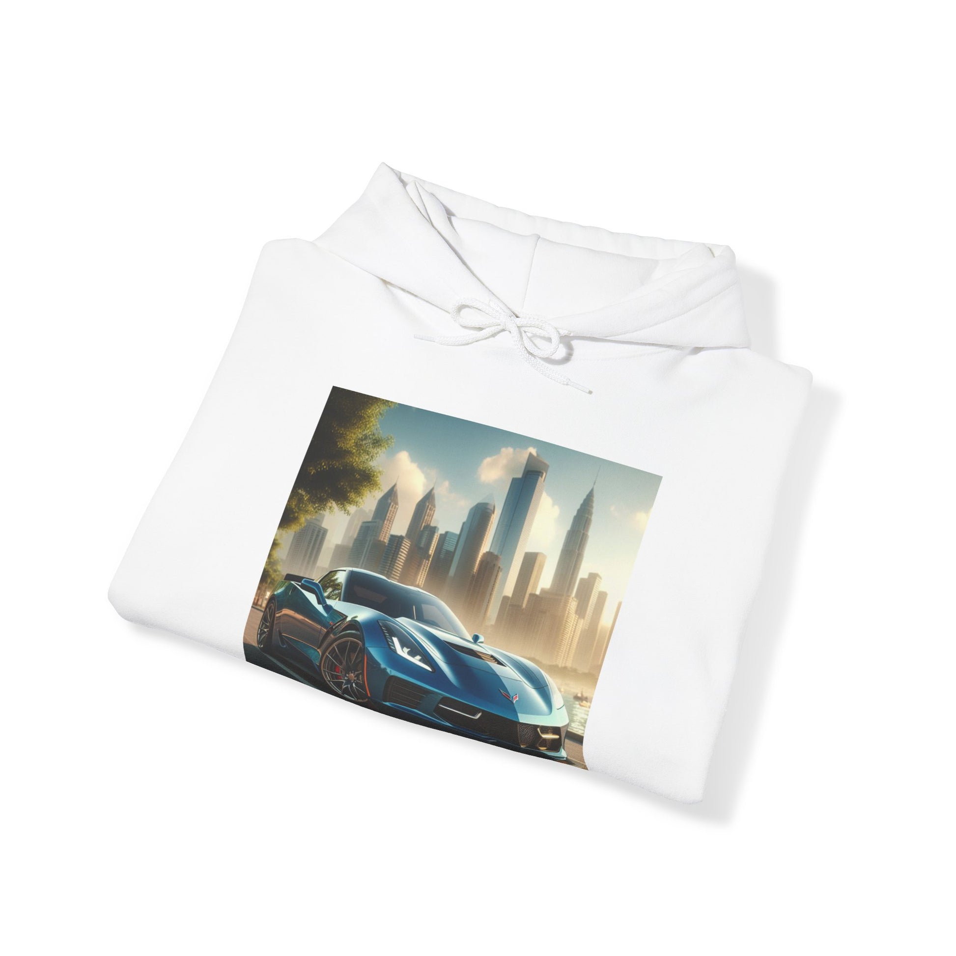 Blue Corvette Hoodie Hoodie Printify
