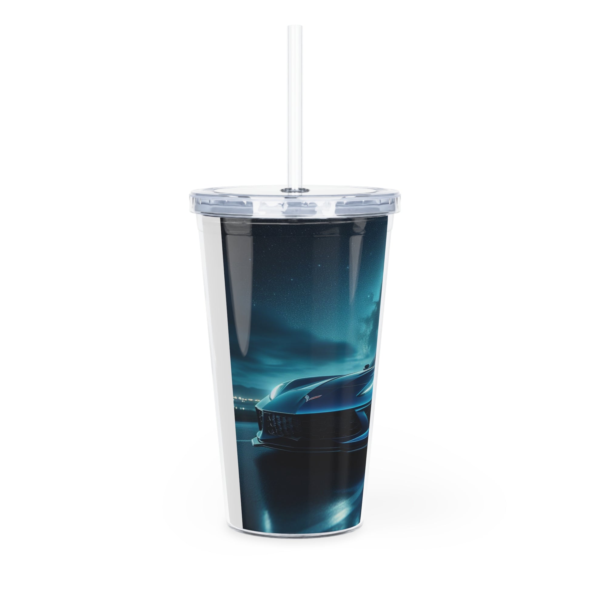 Blue Corvette Tumbler with Straw Mug Printify