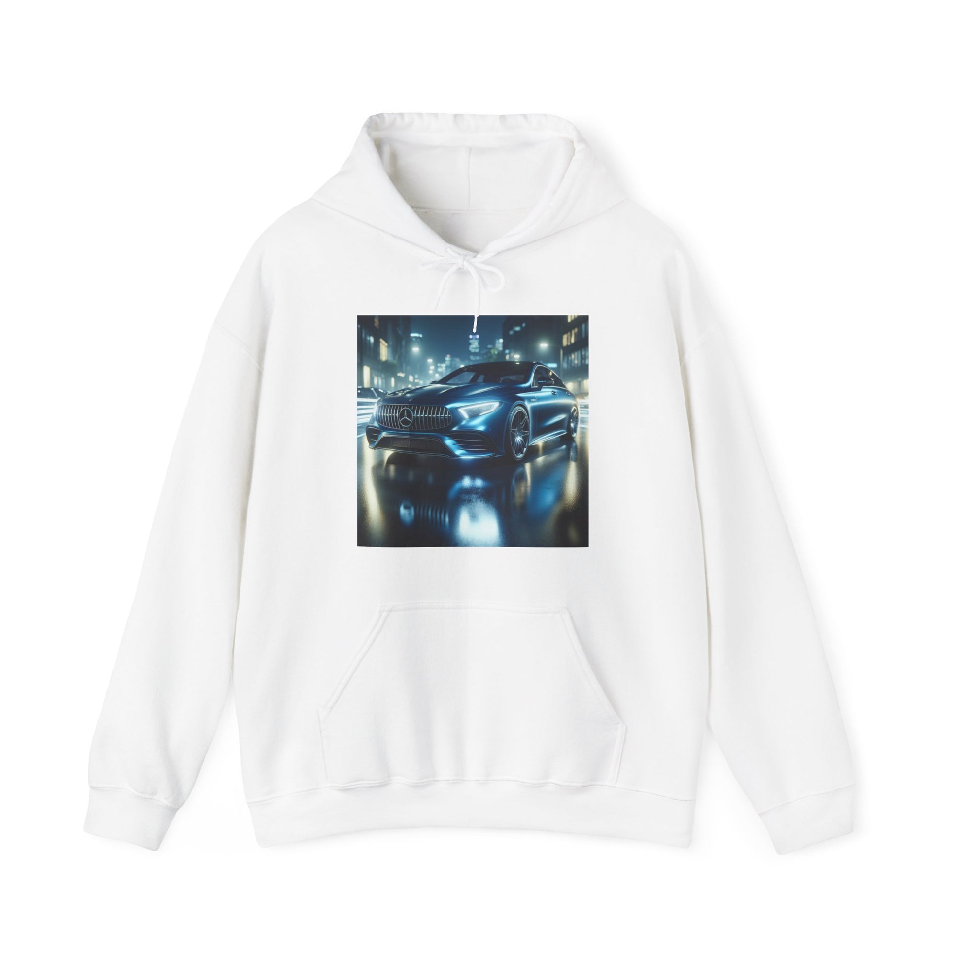 Blue Mercedes Hoodie Hoodie Printify White S