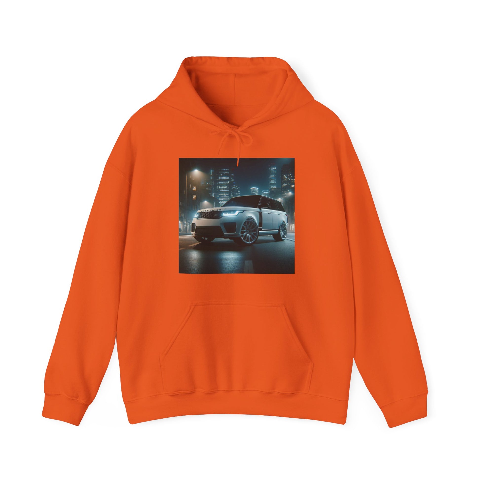 White Range Rover Hoodie Hoodie Printify Orange S