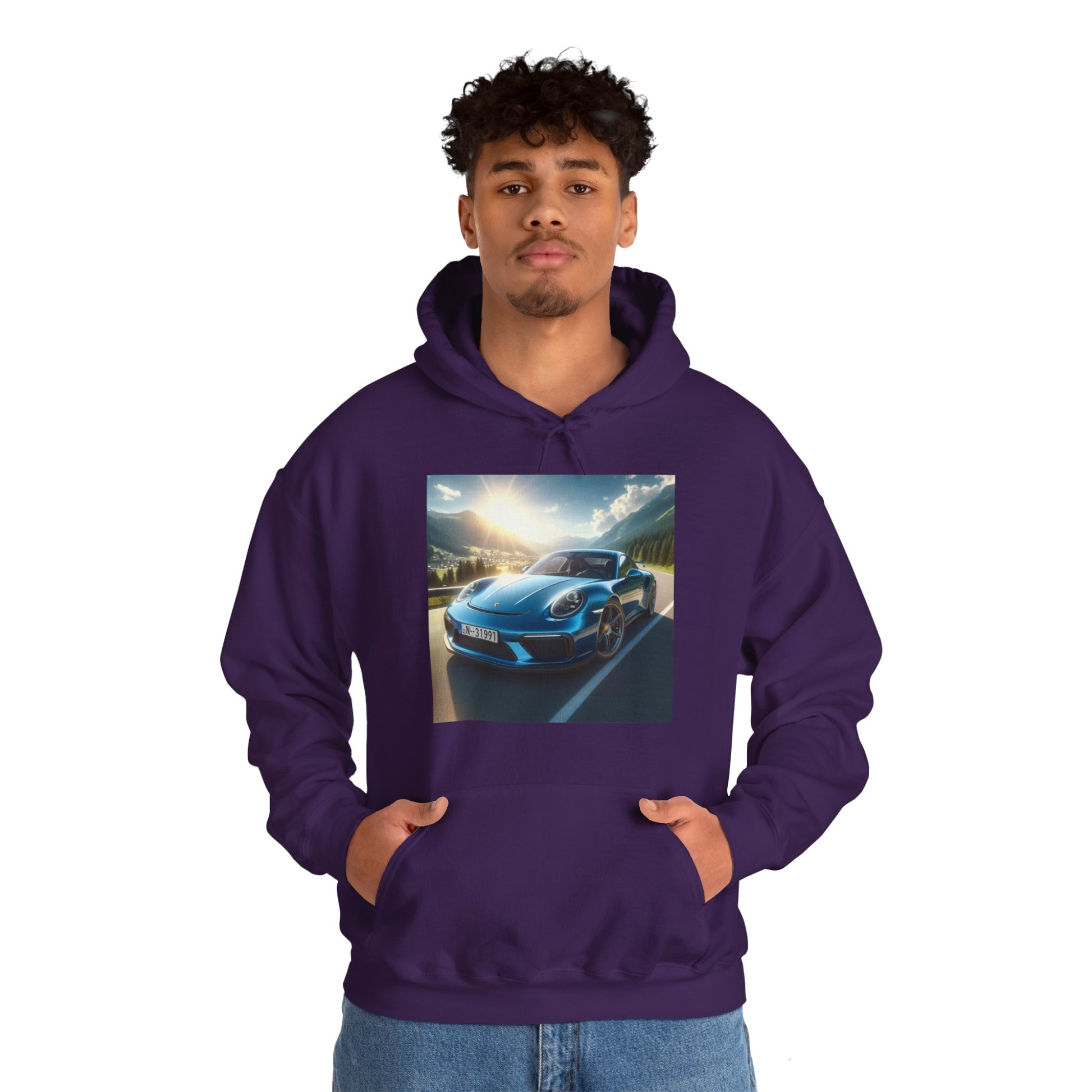 Blue Porsche Hoodie Hoodie Printify