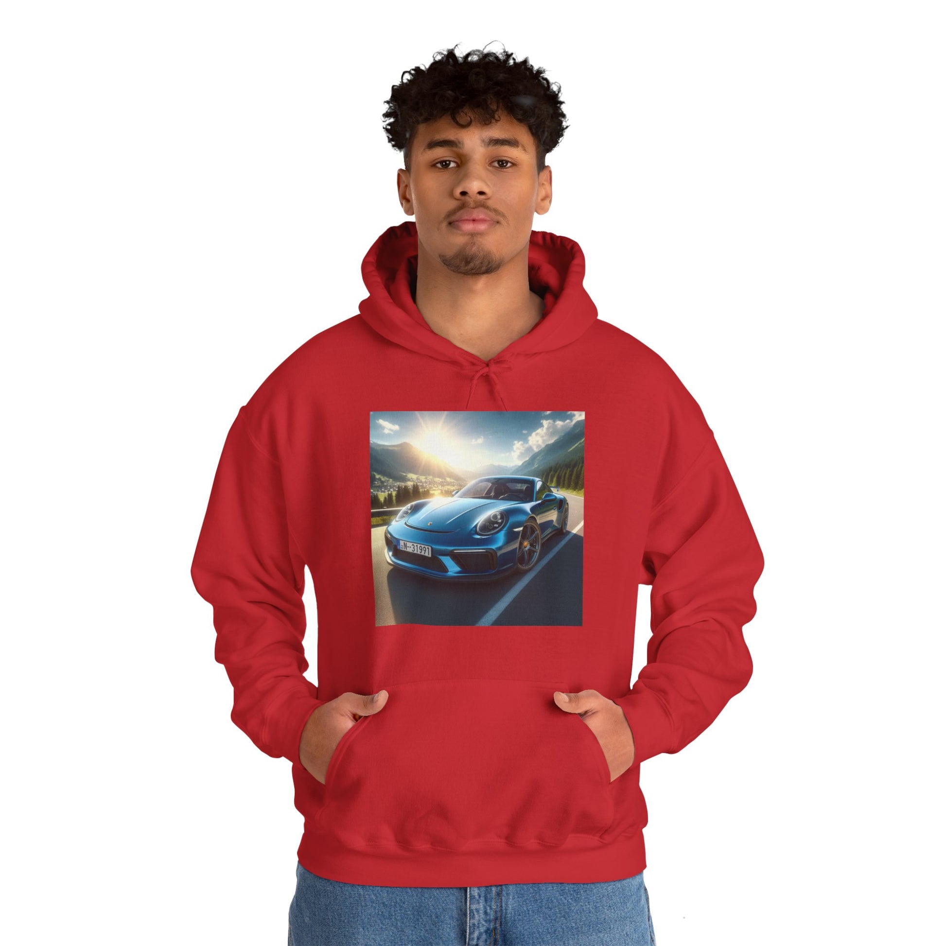 Blue Porsche Hoodie Hoodie Printify