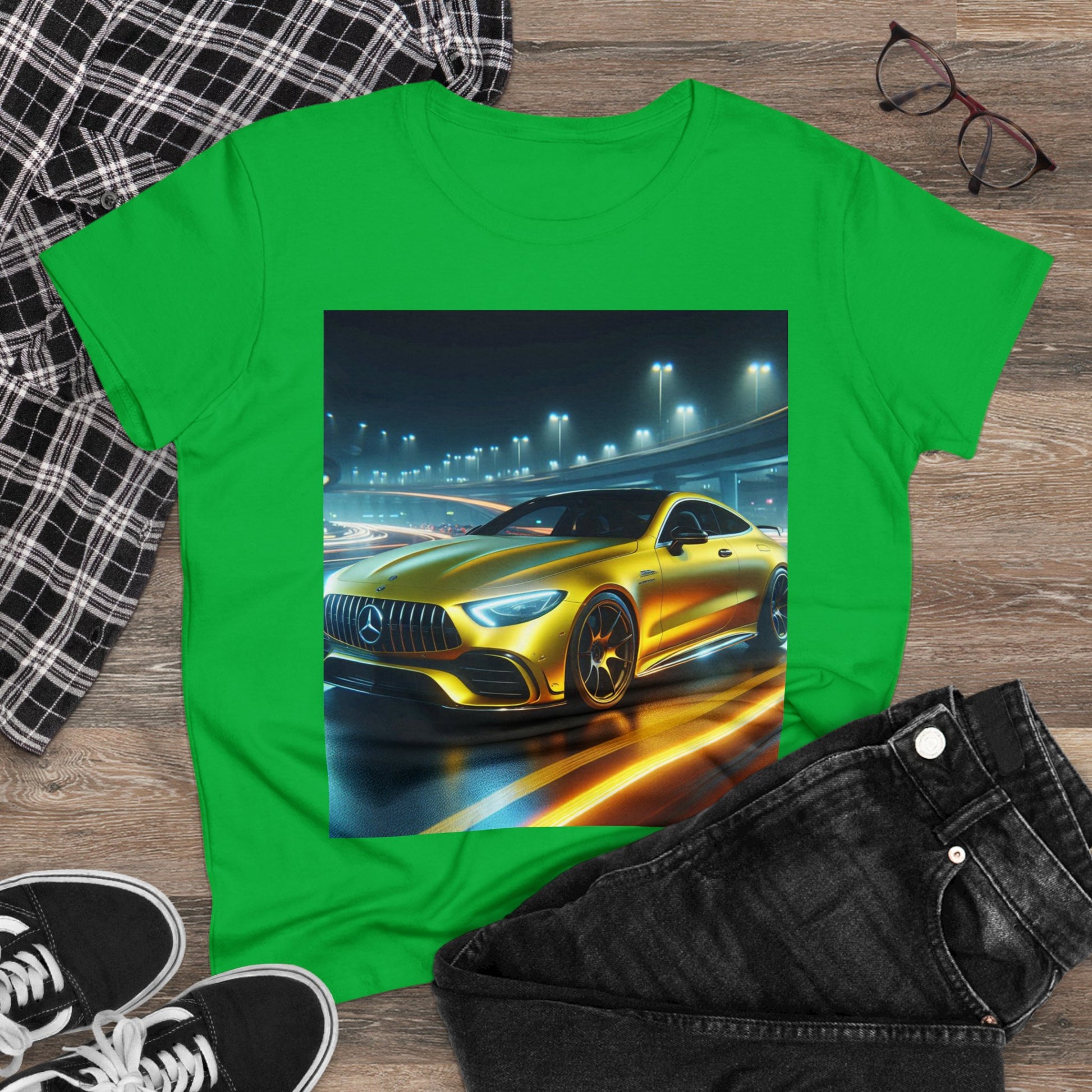 Yellow Mercedes T-Shirt T-Shirt Printify