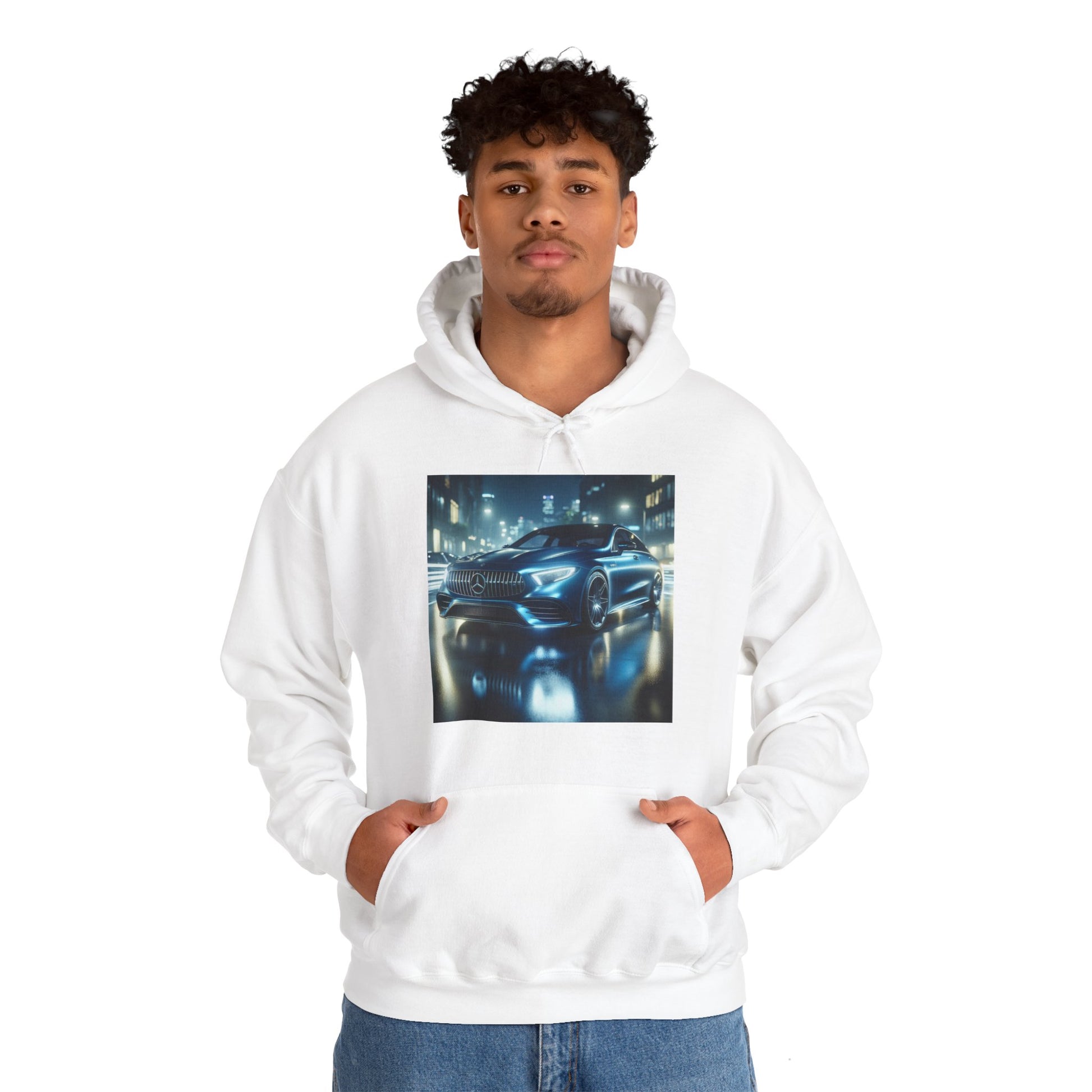 Blue Mercedes Hoodie Hoodie Printify