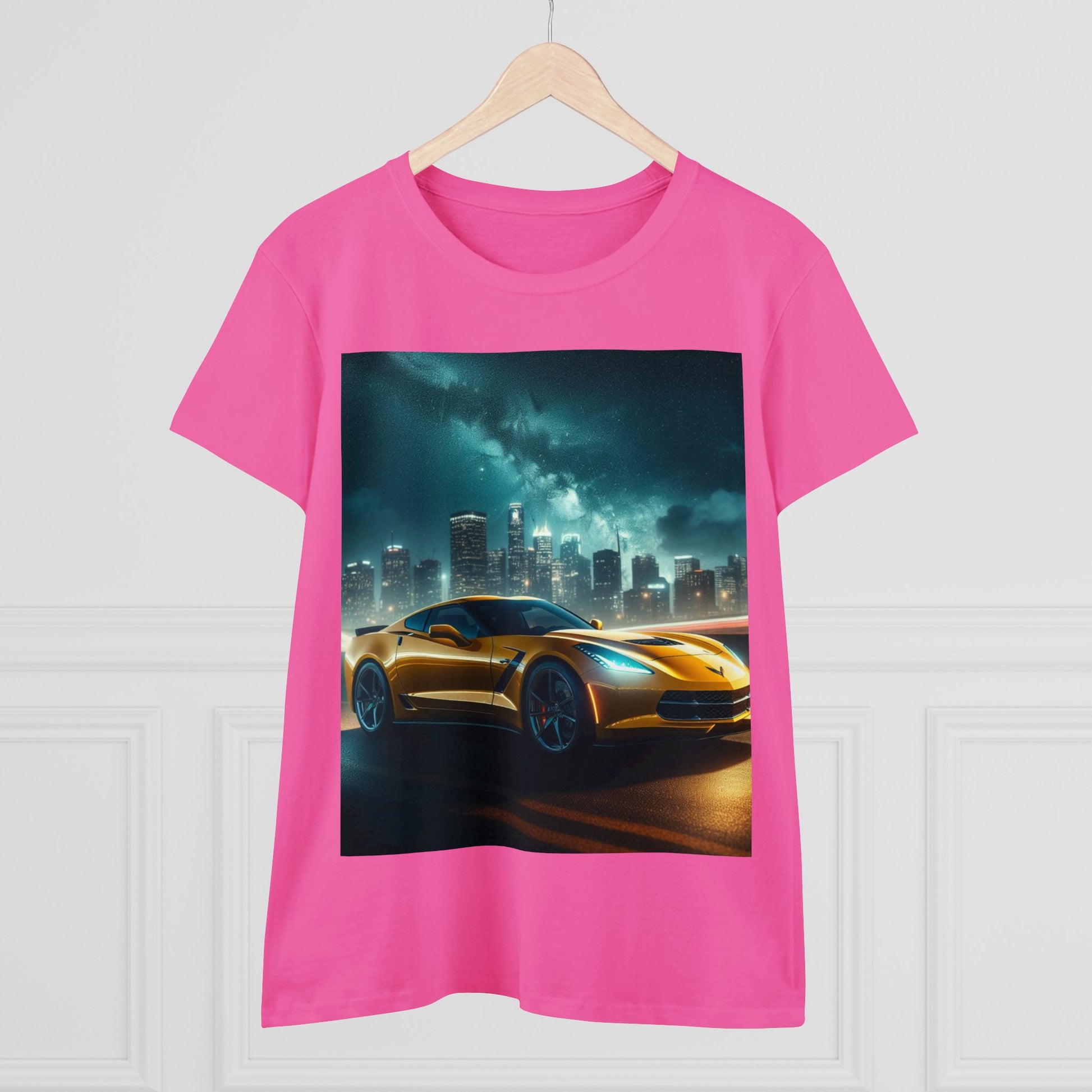Yellow Corvette T-Shirt T-Shirt Printify
