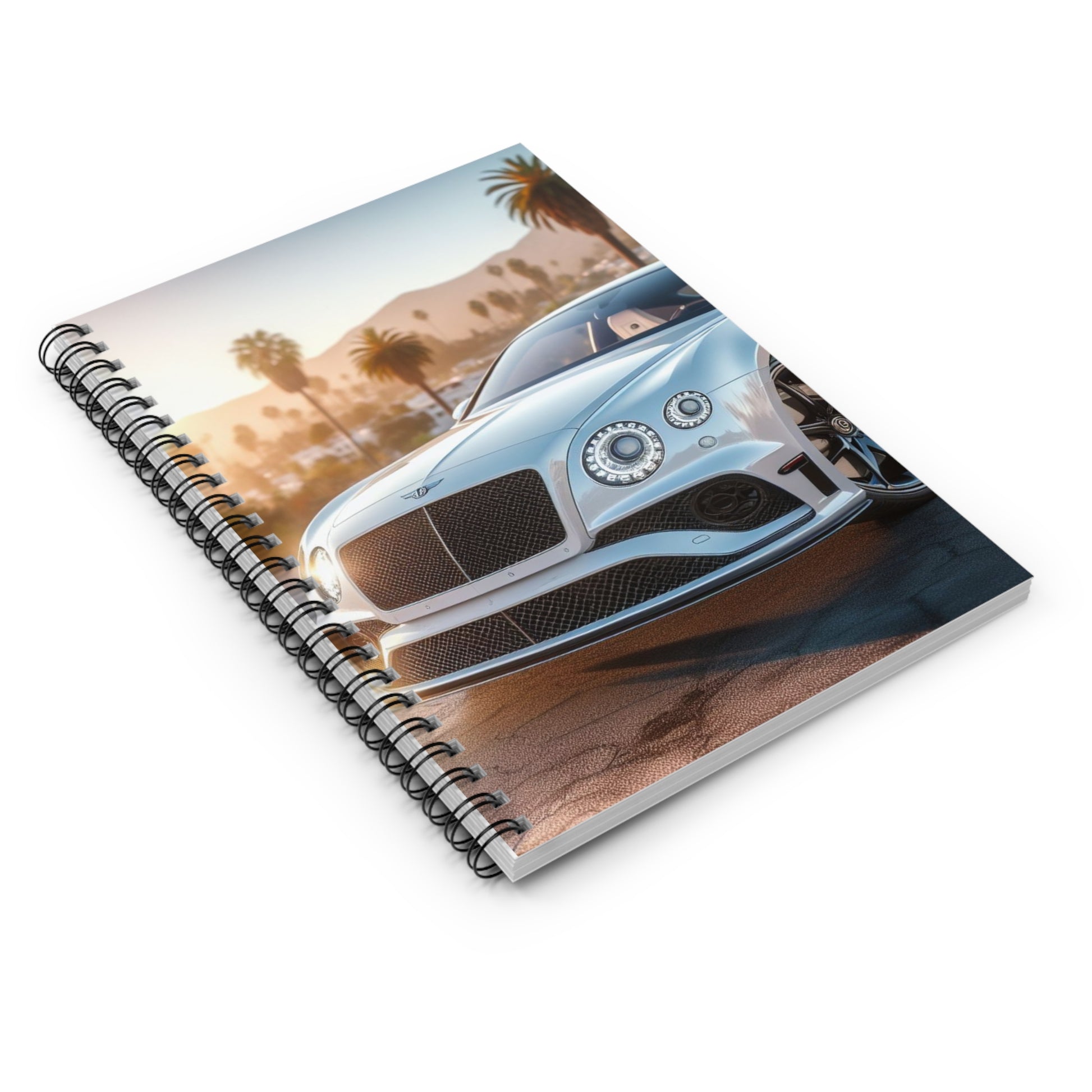 Silver Bentley Spiral Notebook Paper products Printify