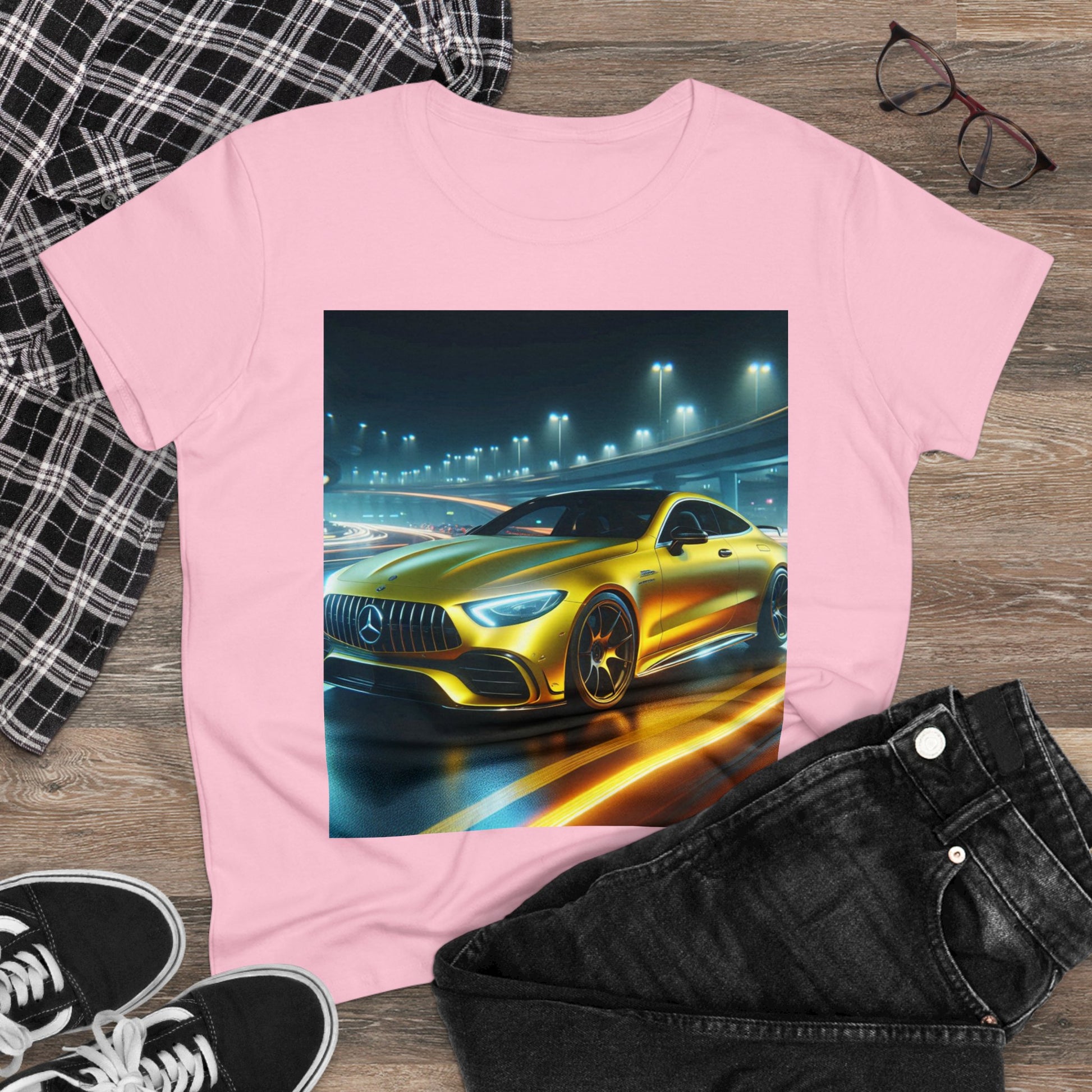 Yellow Mercedes T-Shirt T-Shirt Printify