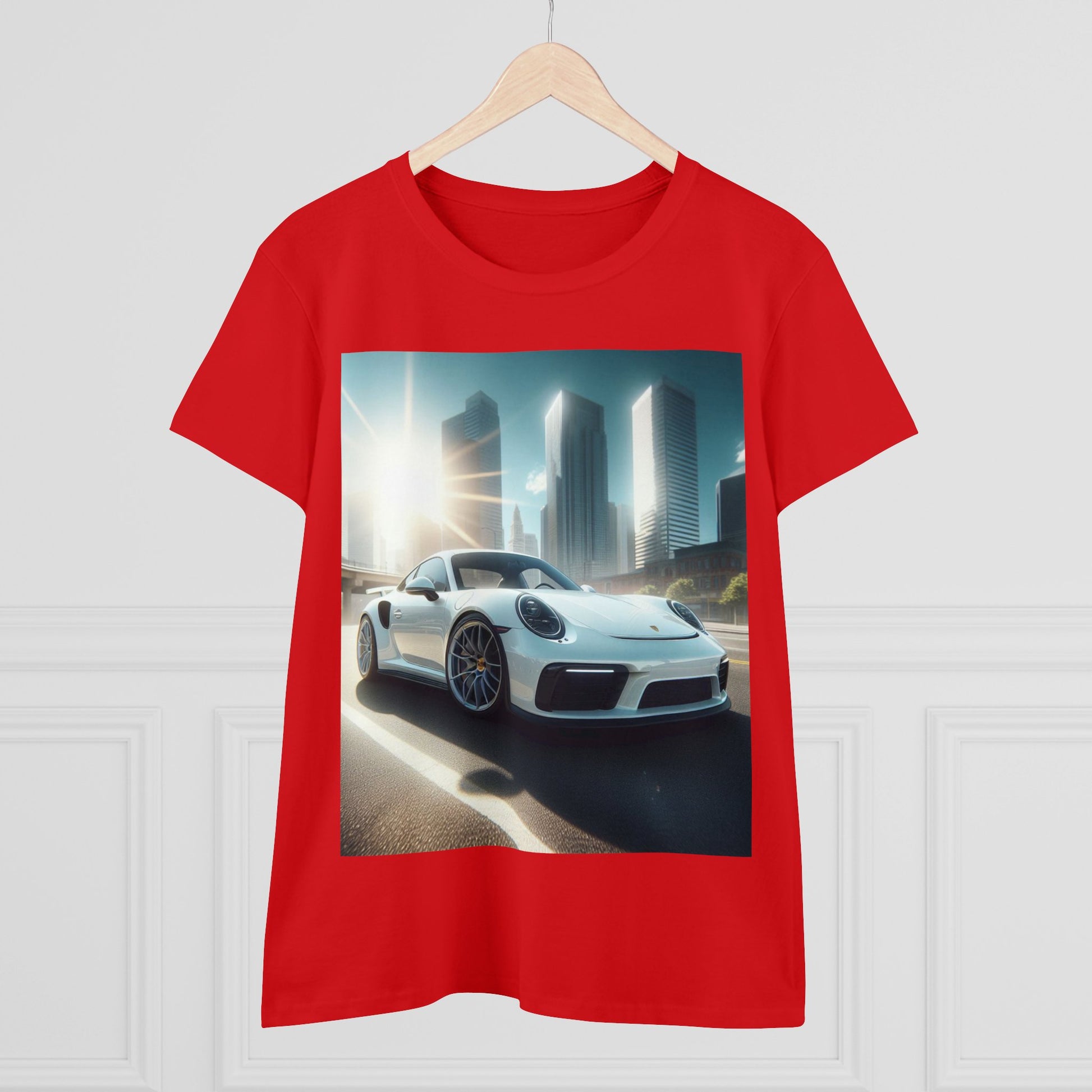 White Porsche T-Shirt T-Shirt Printify