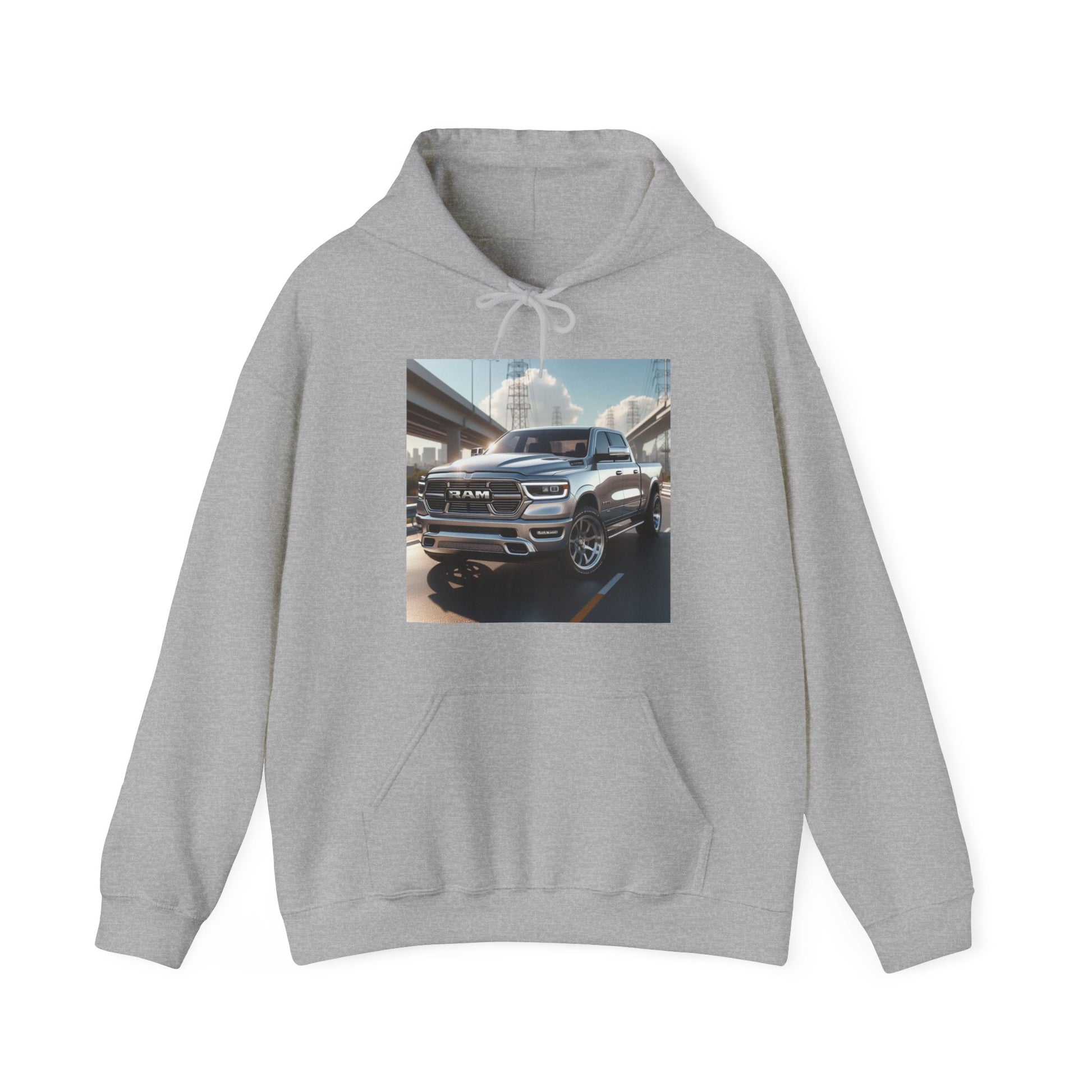 Silver Dodge Ram Hoodie Hoodie Printify Sport Grey S