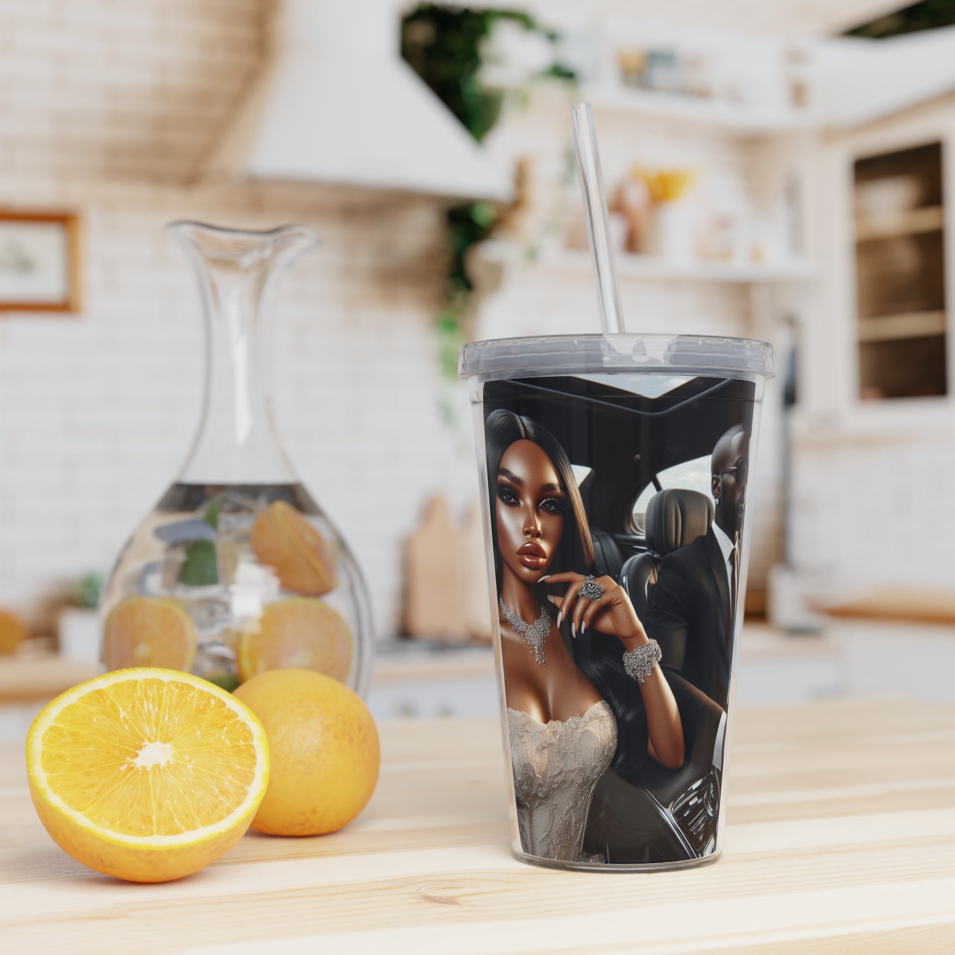 Elegant Drive Tumbler with Straw Mug Printify