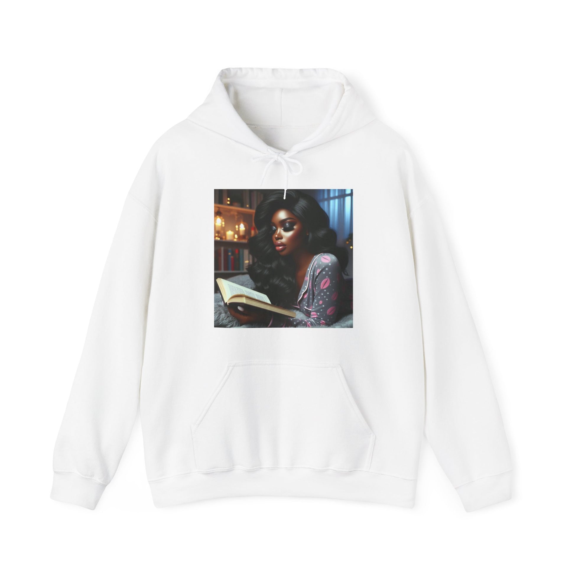 Late Night Book Hoodie Hoodie Printify White S