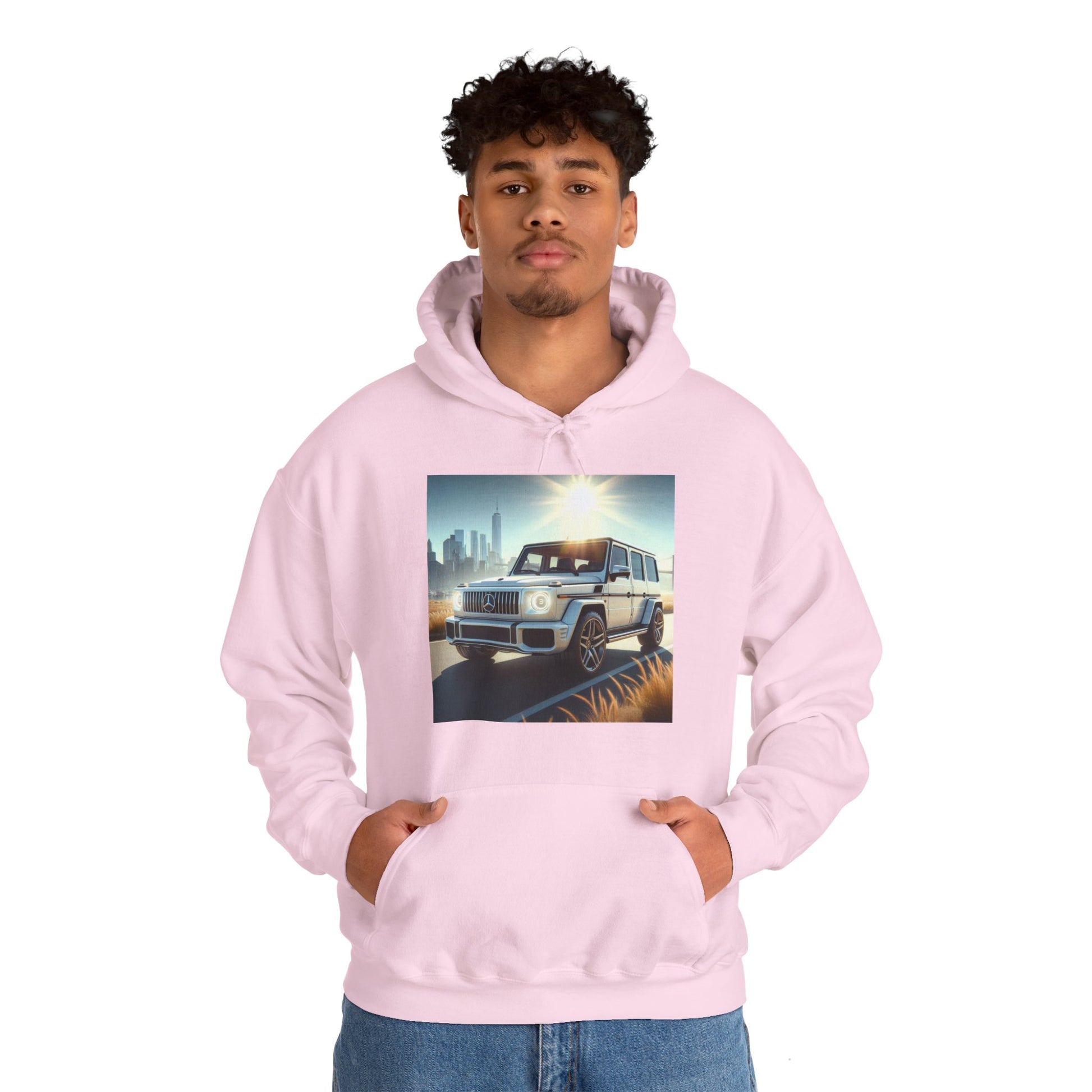 White G-Wagon Hoodie Hoodie Printify