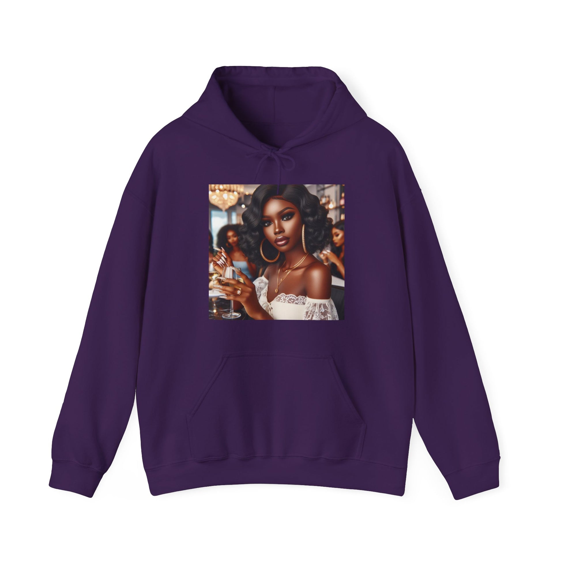 Wine Down Hoodie Hoodie Printify Purple S