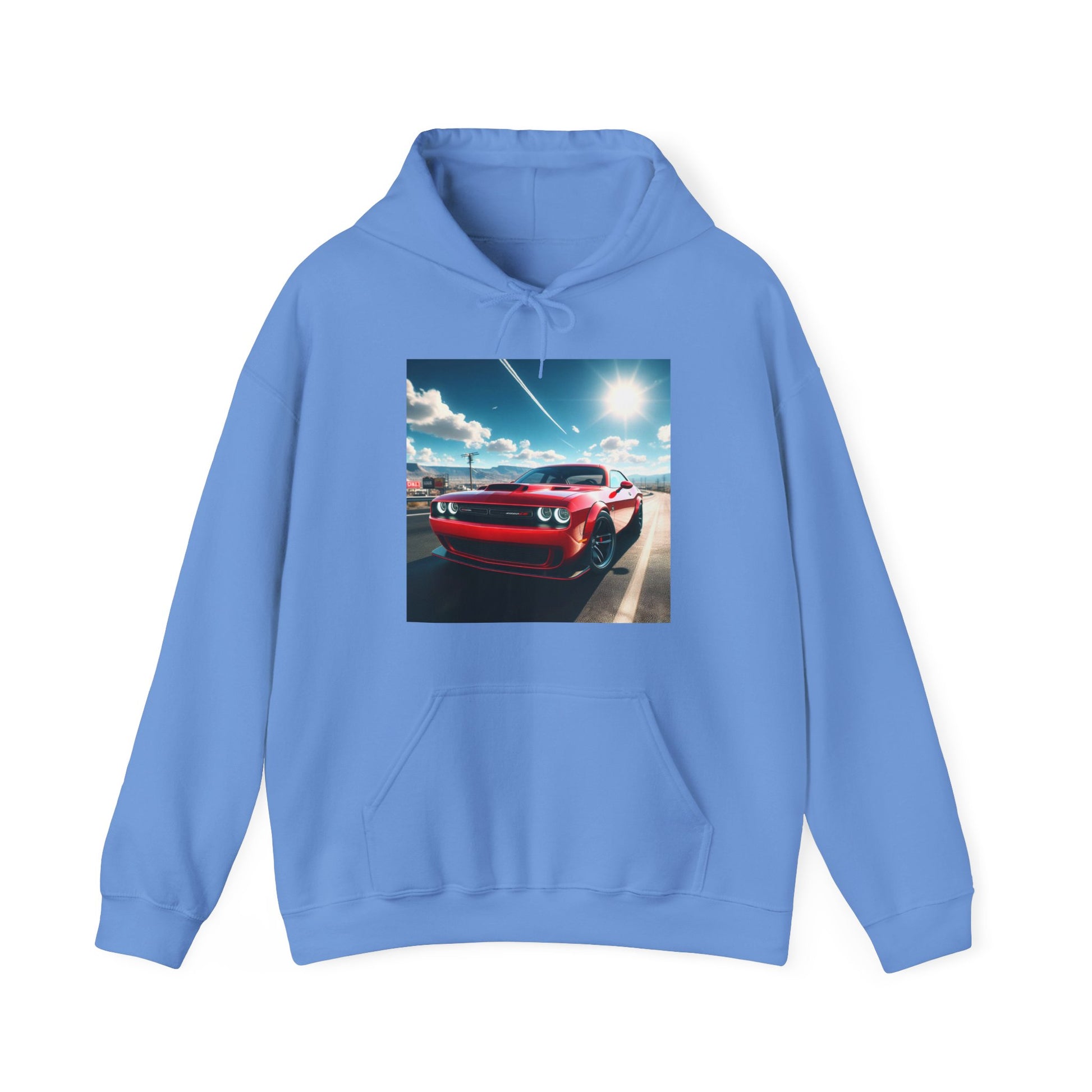 Red Challenger Hoodie Hoodie Printify Carolina Blue S