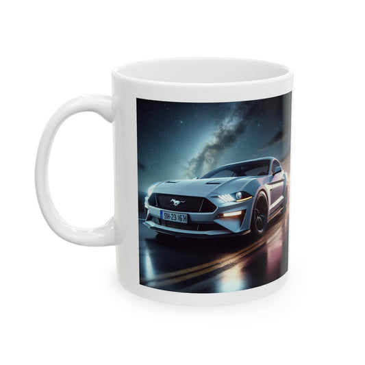 White Mustang Mug Mug Printify 11oz