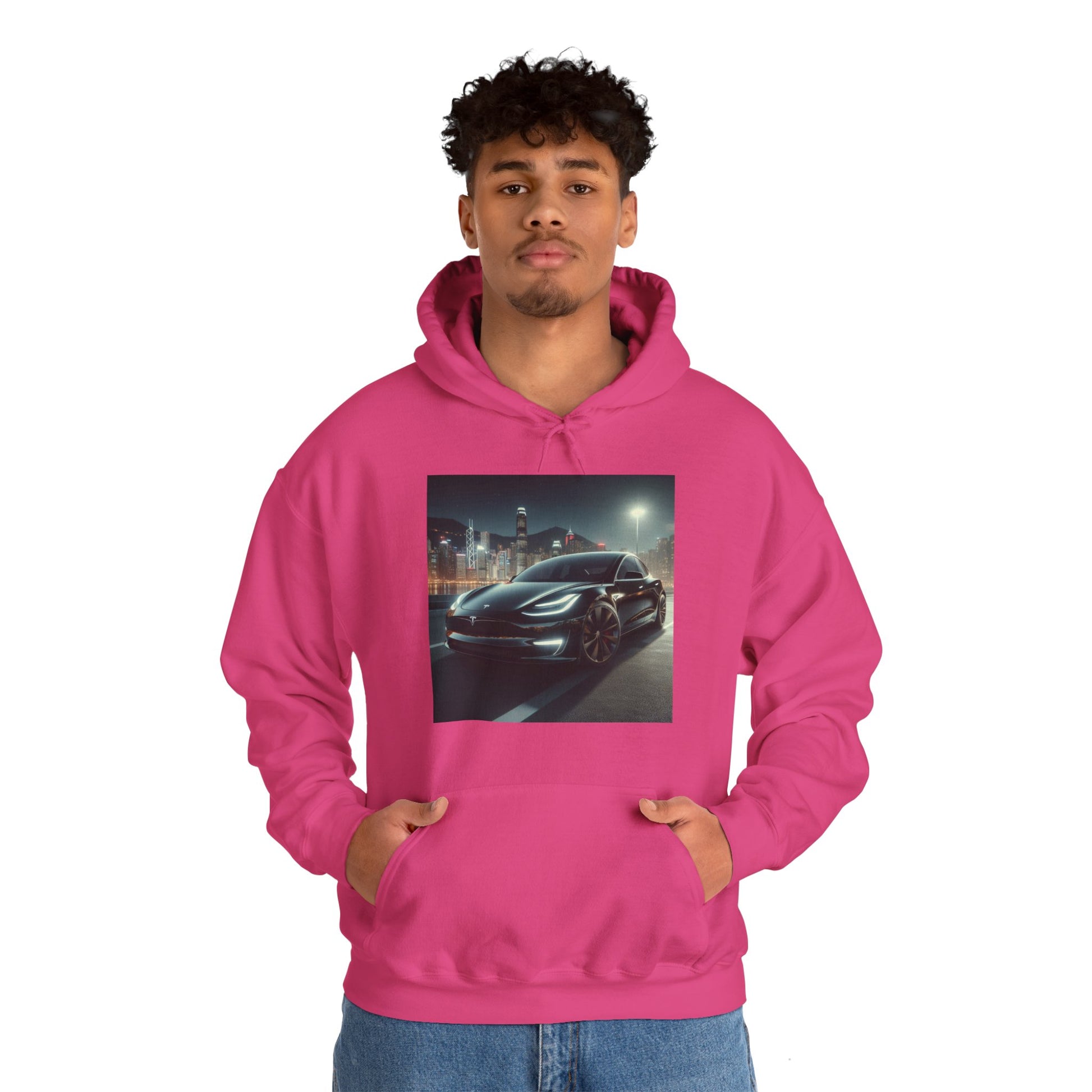 Black Tesla Hoodie Hoodie Printify