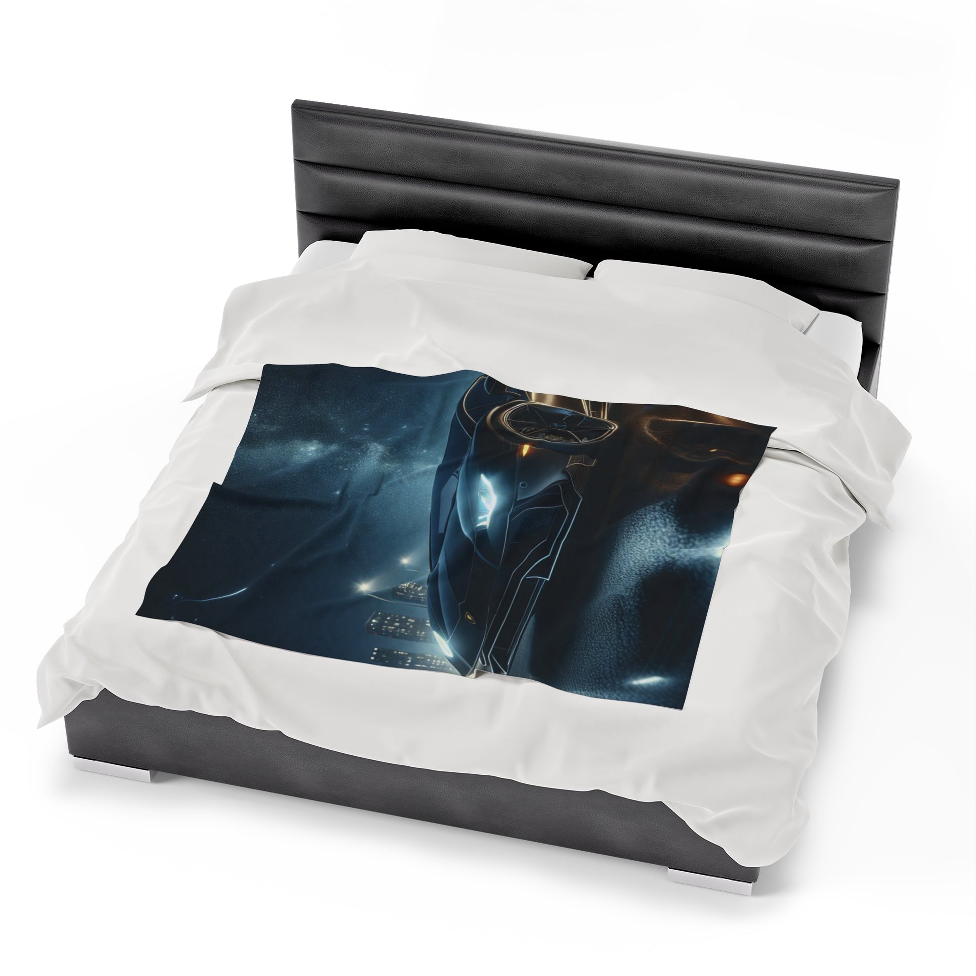 Black Lamborghini Plush Blanket blankets Printify
