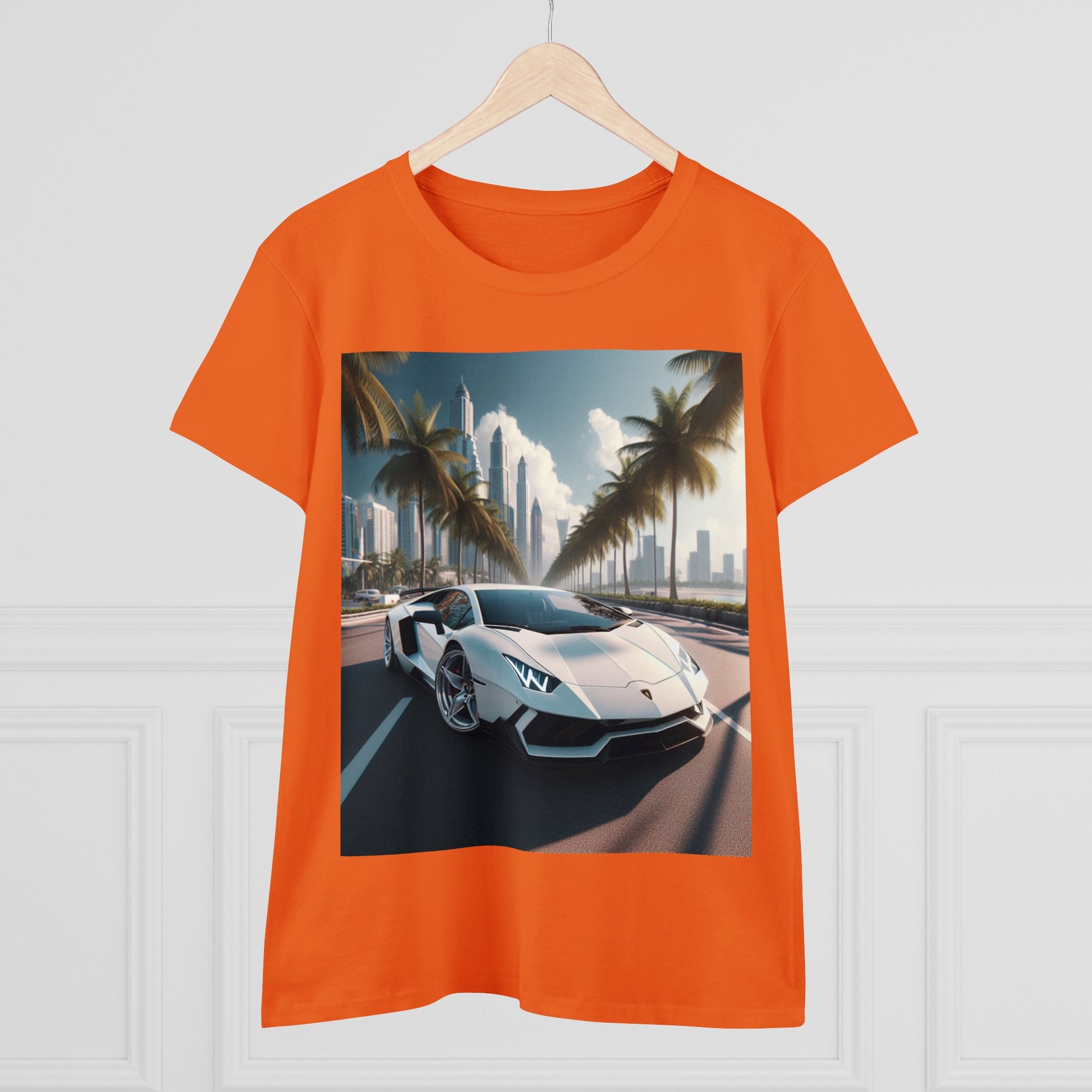 White Lamborghini T-Shirt T-Shirt Printify