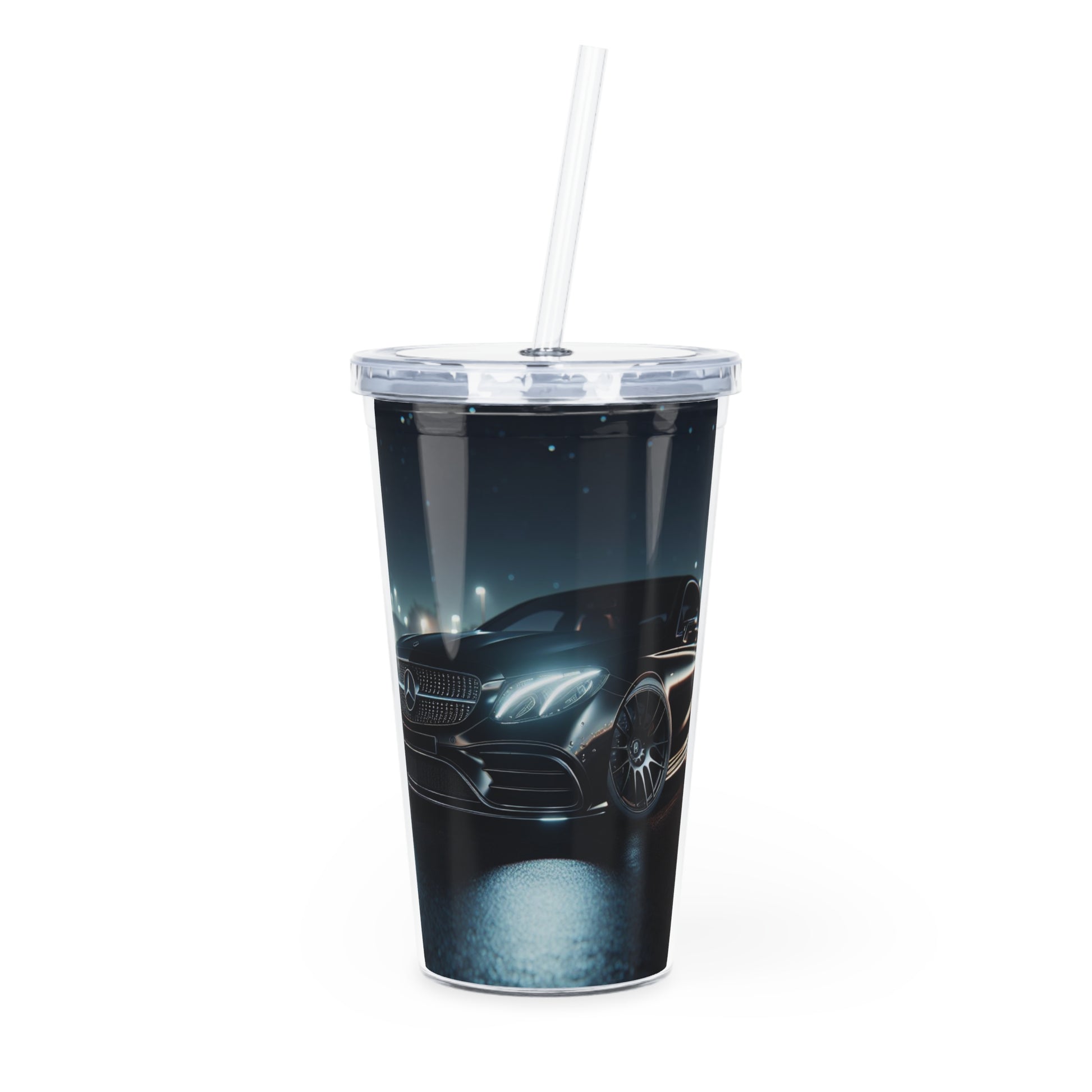 Black Mercedes Tumbler with Straw Mug Printify 20oz Transparent