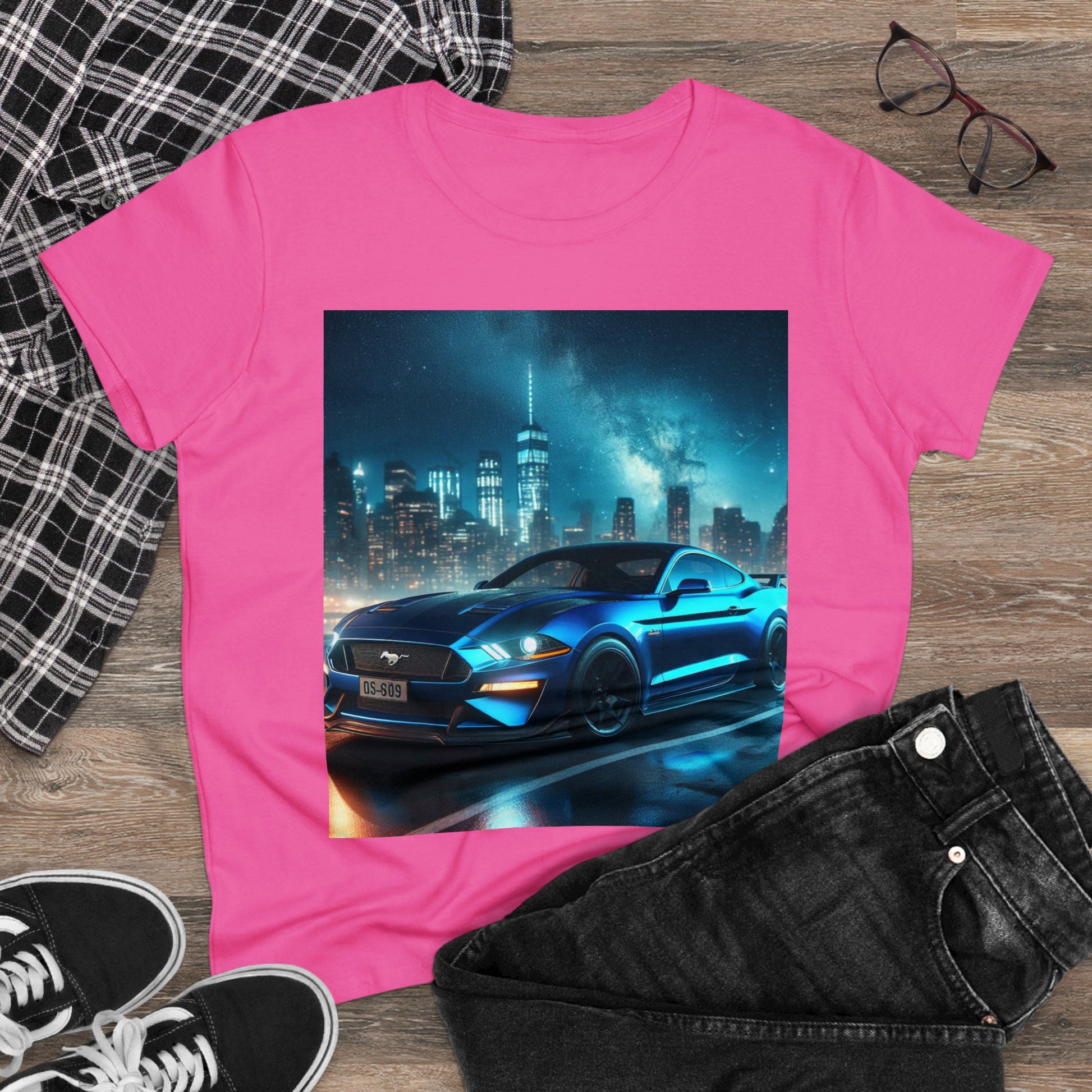 Blue Mustang T-Shirt T-Shirt Printify