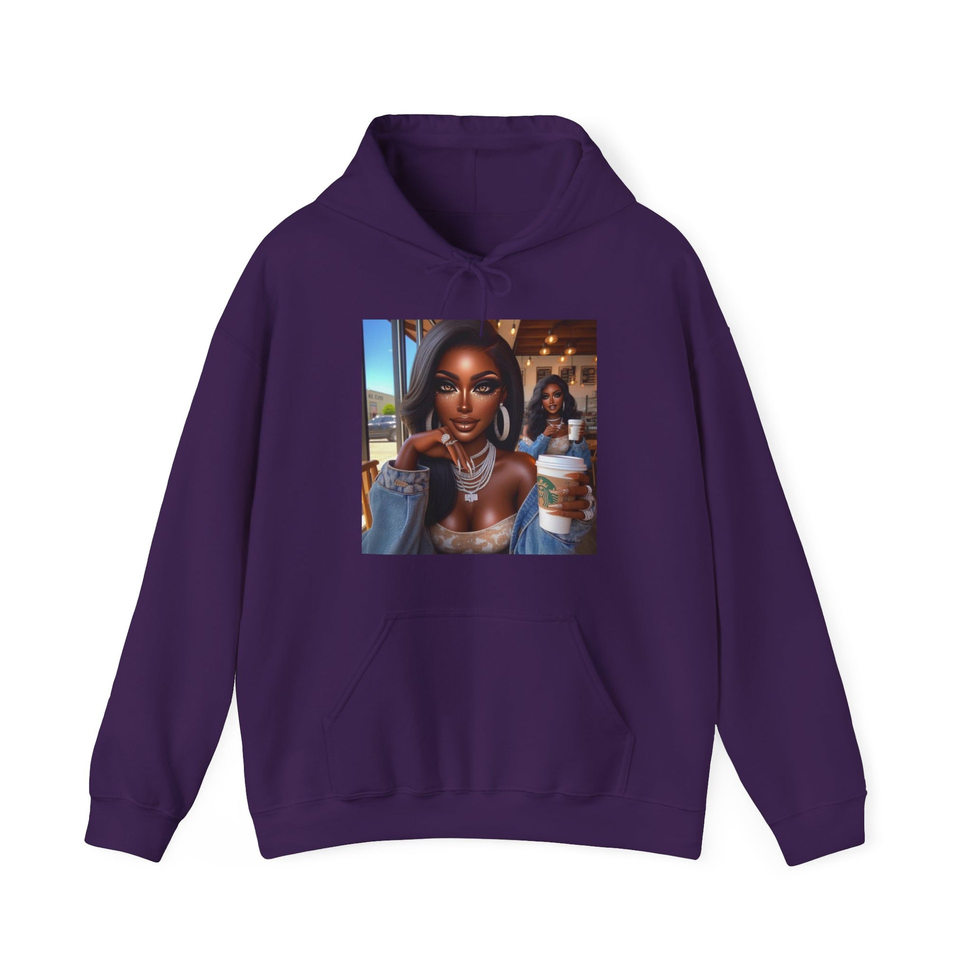 Coffee Baddies Hoodie Hoodie Printify Purple S