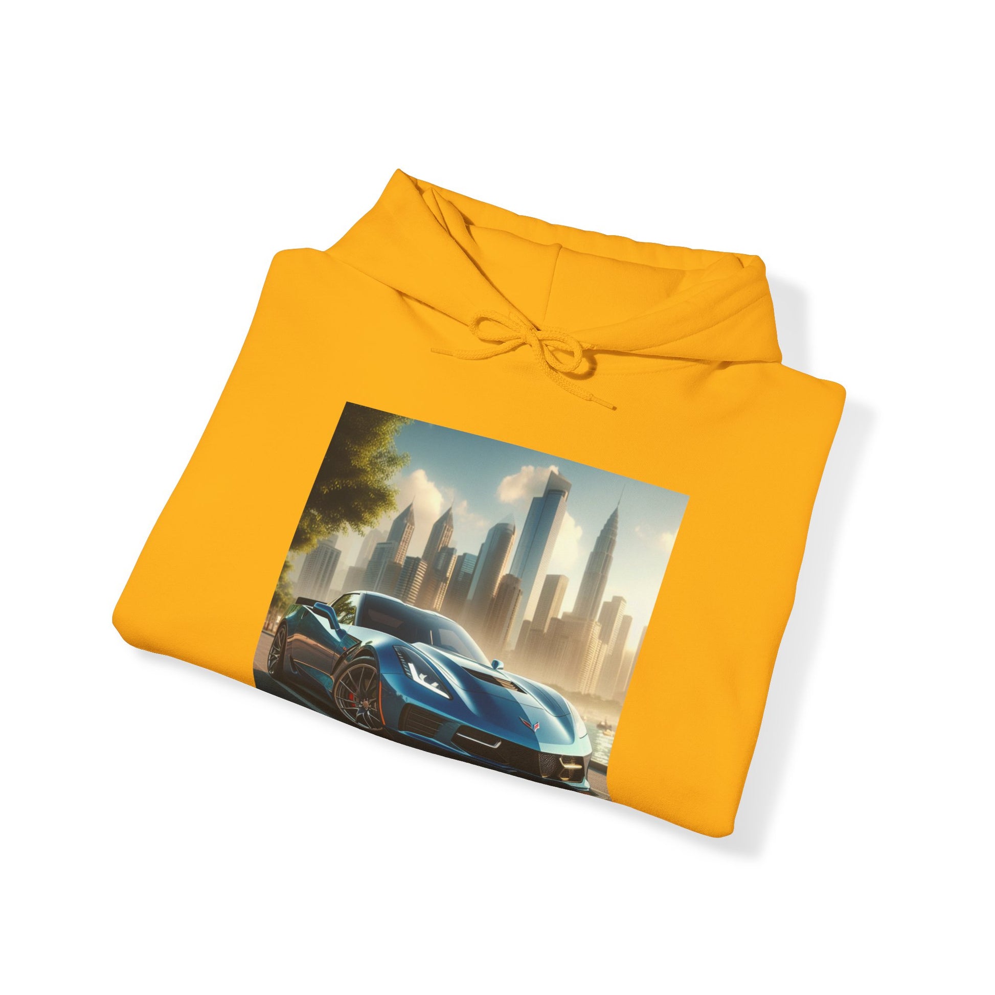 Blue Corvette Hoodie Hoodie Printify