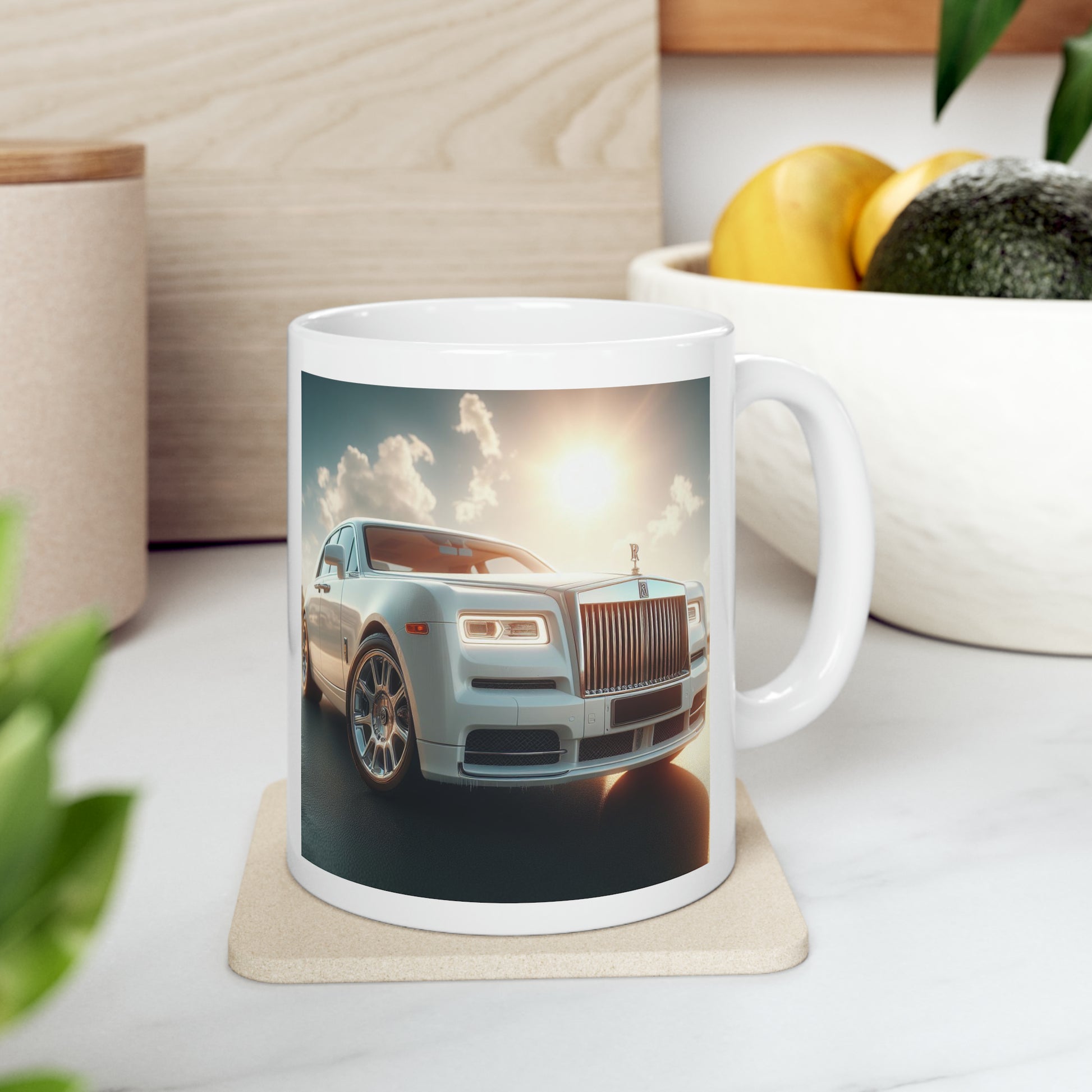 White Rolls Royce Mug Mug Printify