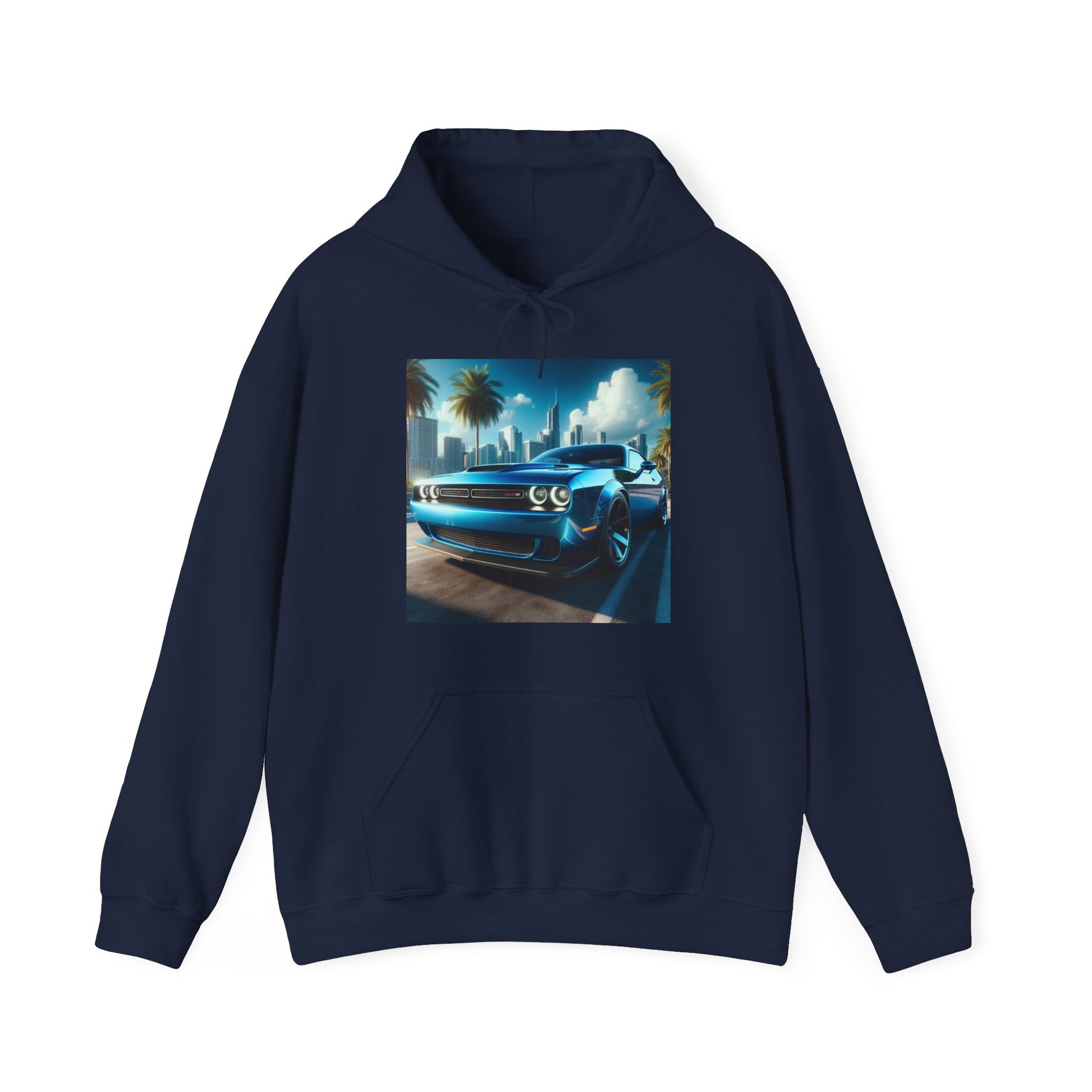 Blue Challenger Hoodie Hoodie Printify Navy S