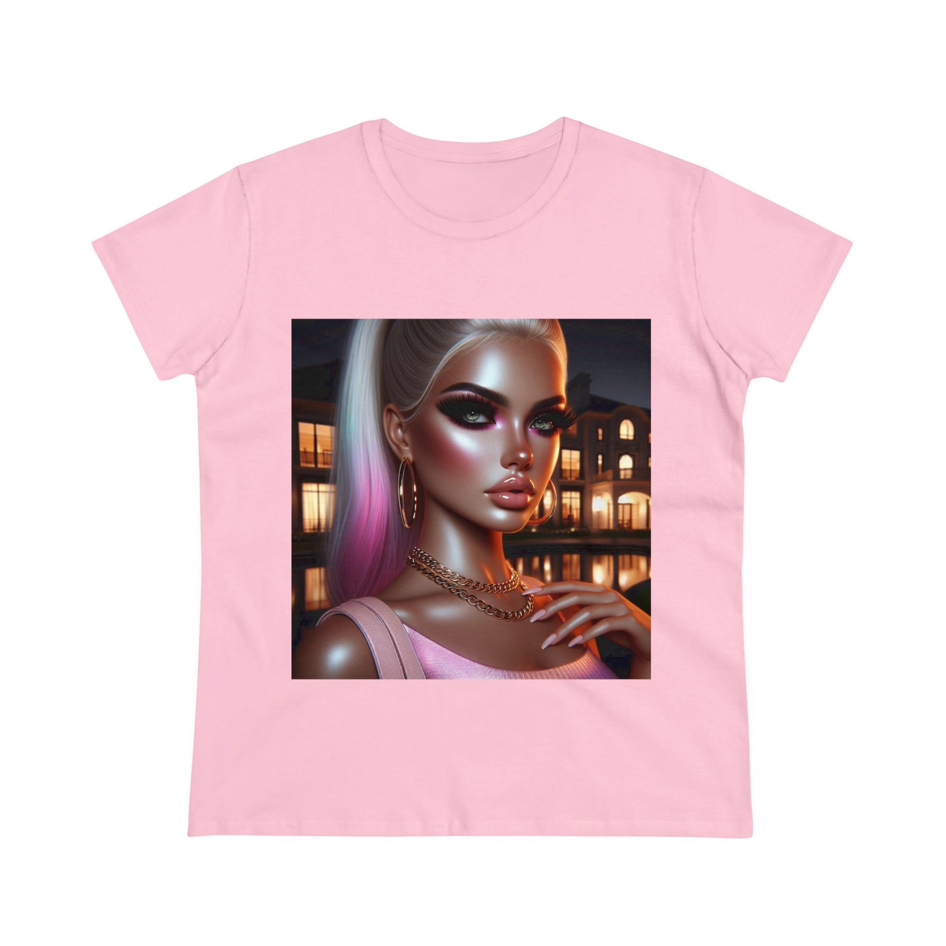 Pink at Night T-Shirt T-Shirt Printify Light Pink S