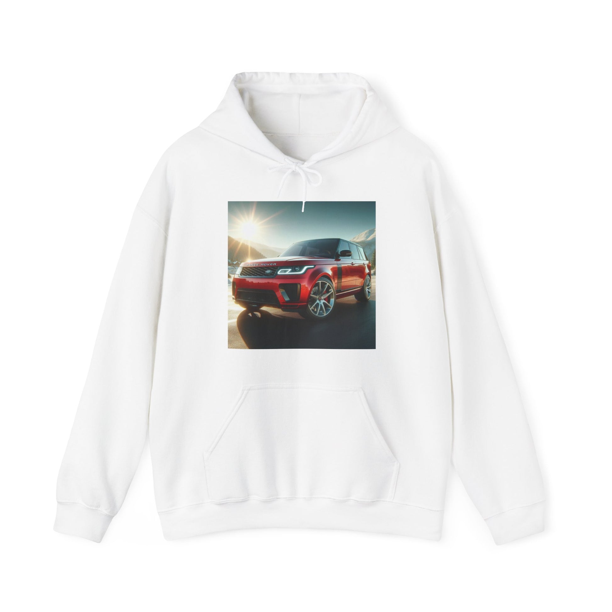 Red Range Rover Hoodie Hoodie Printify White S
