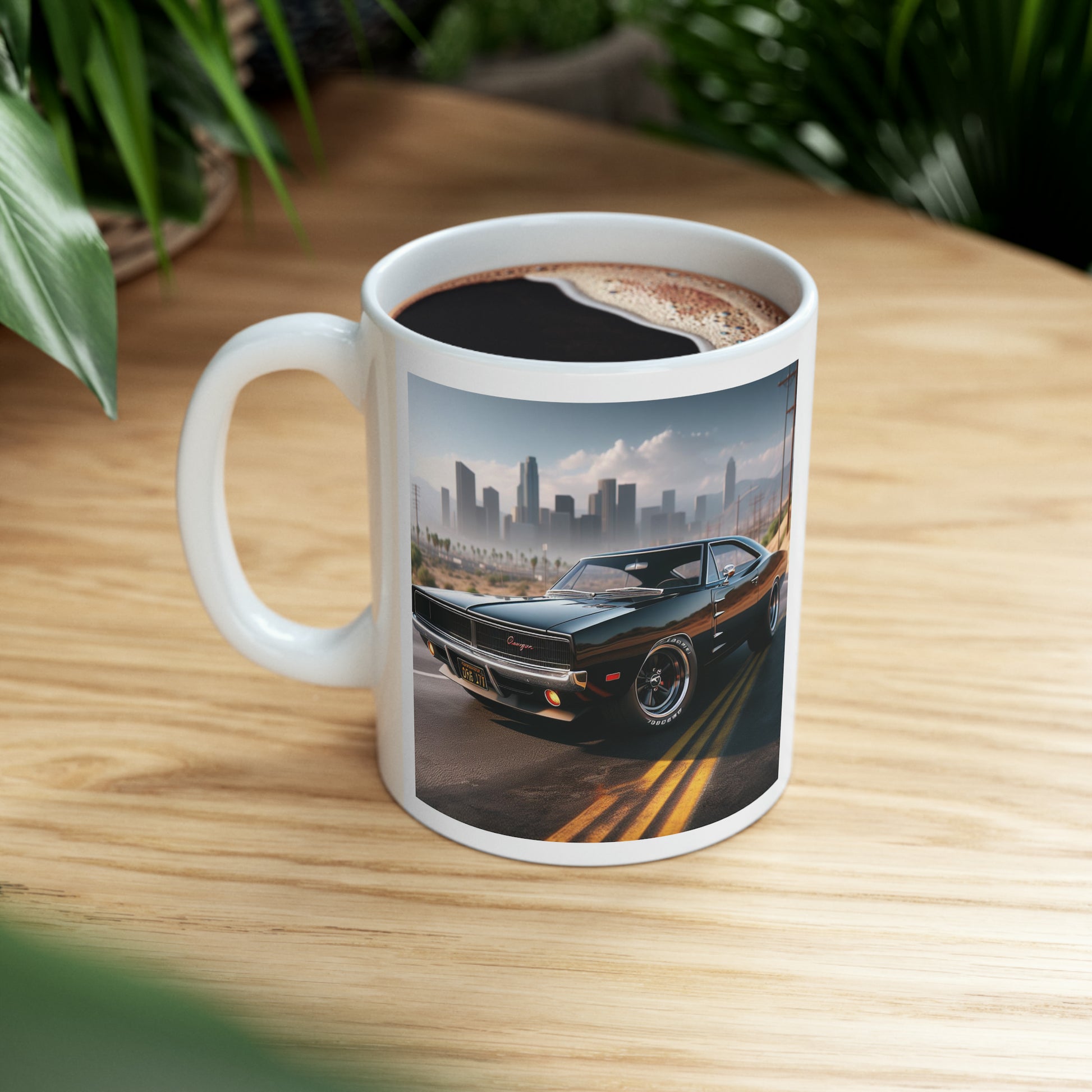 1970 Black Dodge Charger Mug Mug Printify