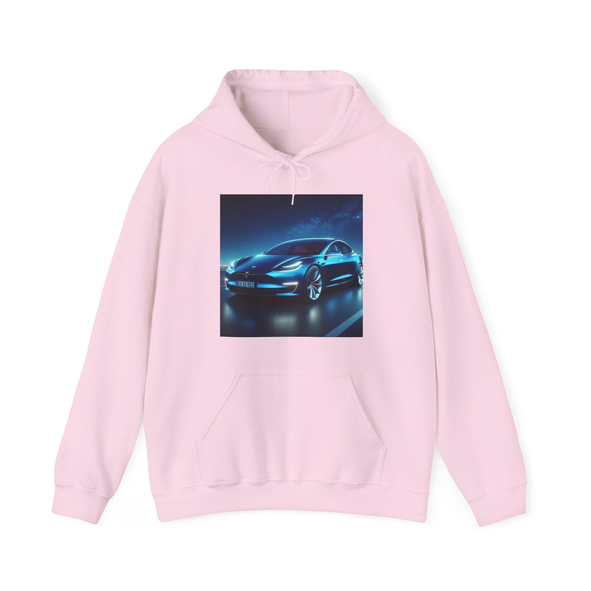 Blue Tesla Hoodie Hoodie Printify Light Pink S