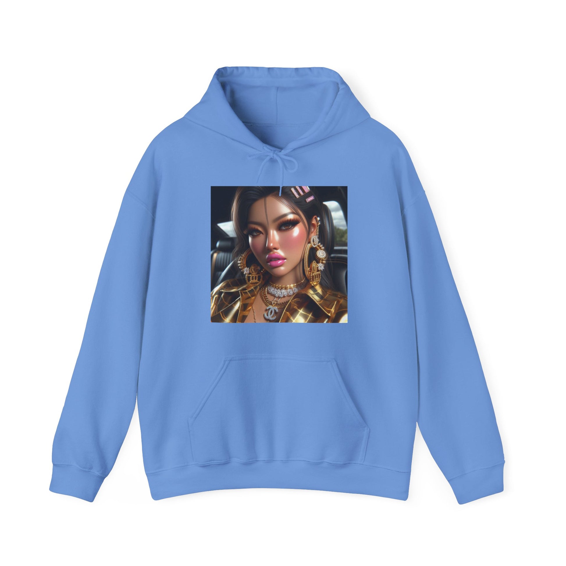 Car Beauty Hoodie Hoodie Printify Carolina Blue S