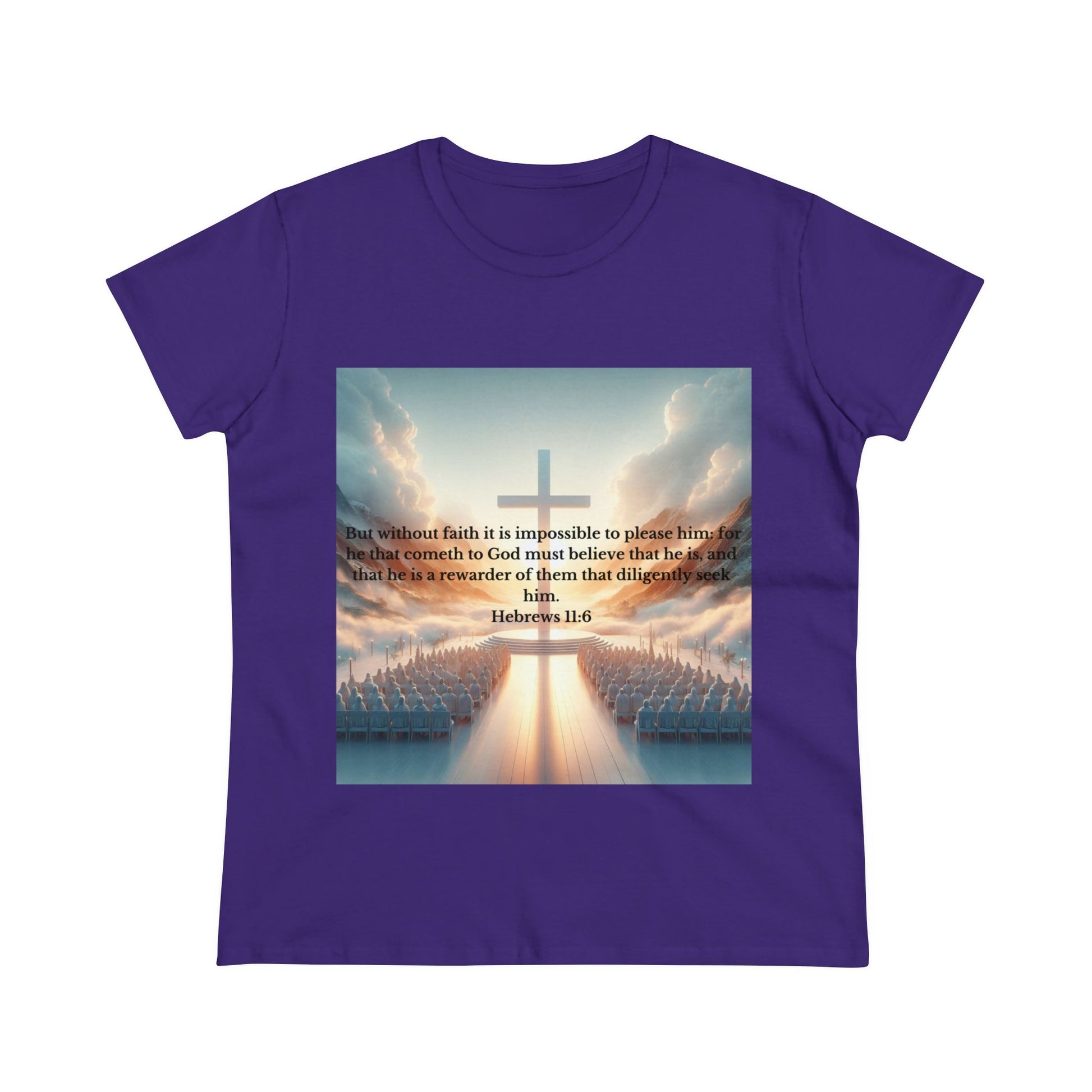 Hebrews 11:6 T-Shirt T-Shirt Printify Purple S