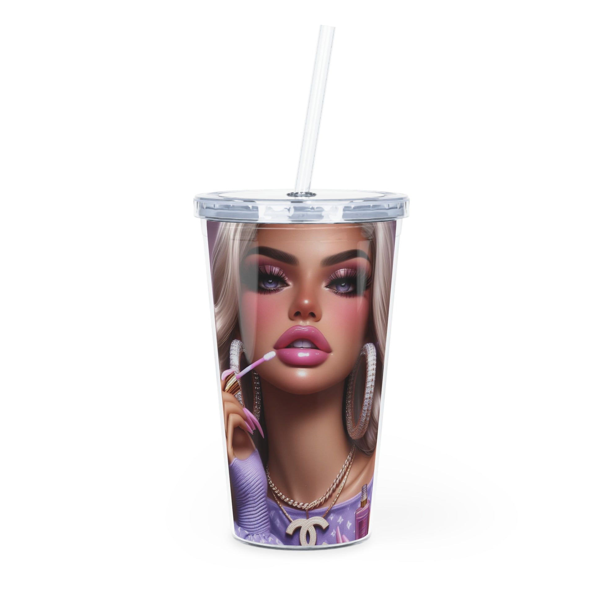 Gloss Up Tumbler with Straw Mug Printify 20oz Transparent