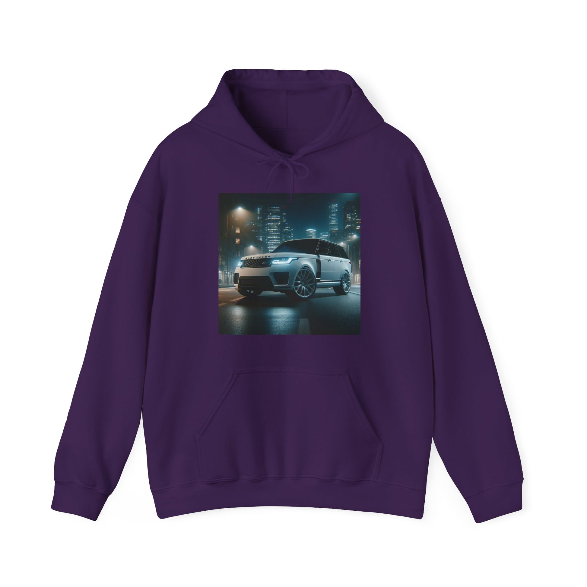 White Range Rover Hoodie Hoodie Printify Purple S