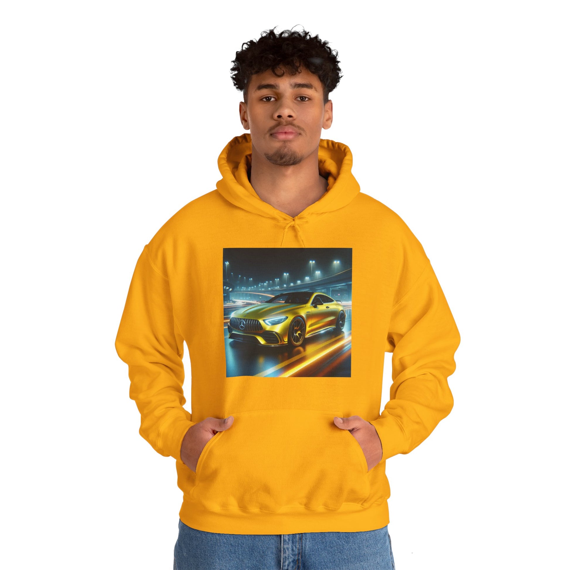 Yellow Mercedes Hoodie Hoodie Printify