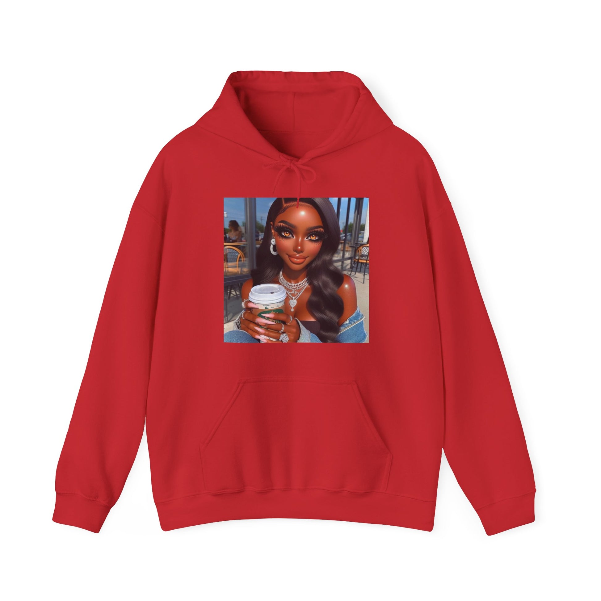 Coffee Beauty Hoodie Hoodie Printify Red S
