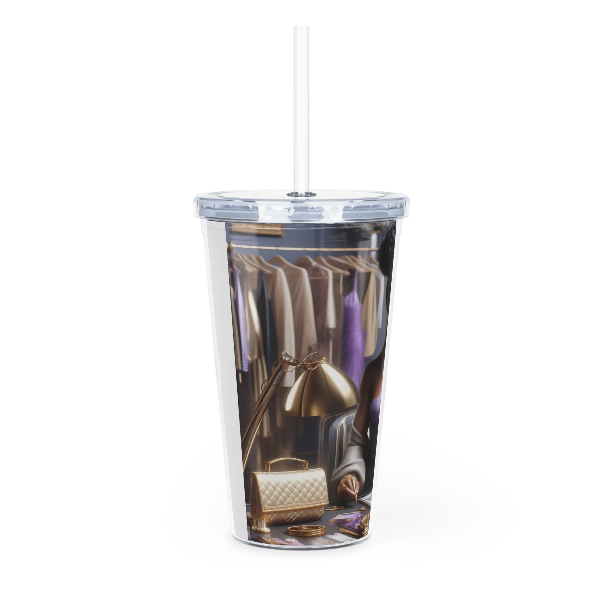 Fashion and Beauty Tumbler with Straw Mug Printify